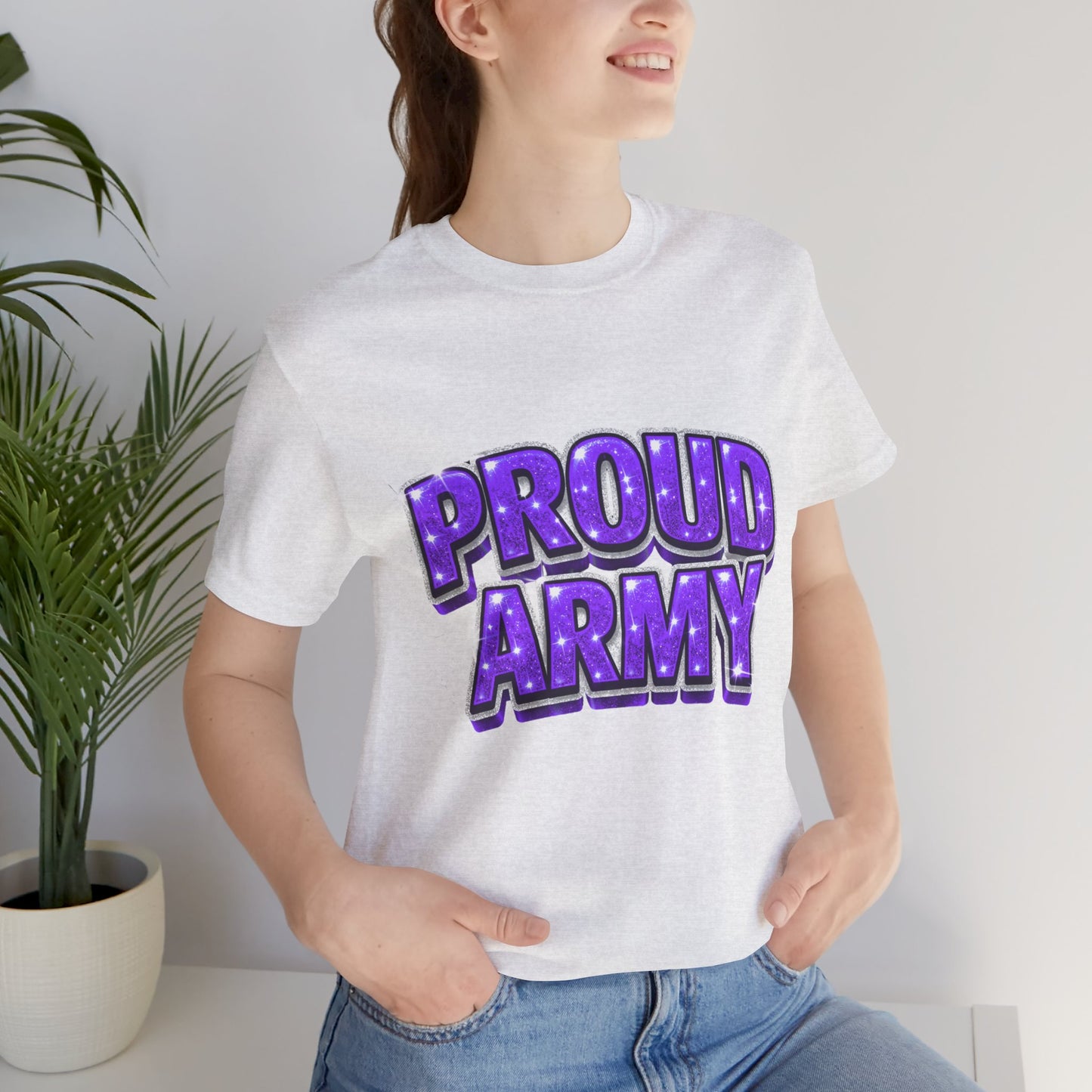 Proud Army T-Shirt — Bold Purple BTS Support Tee