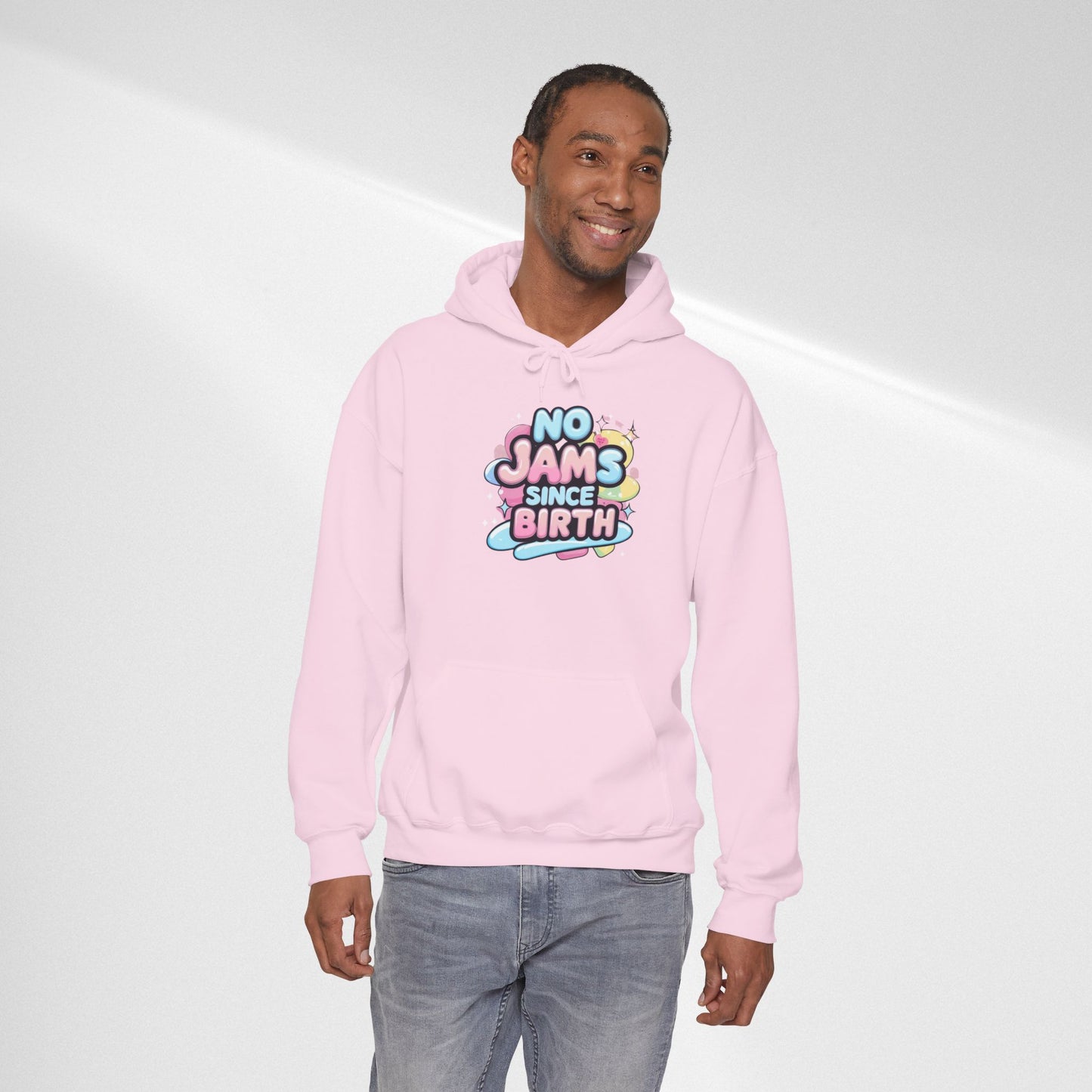 Hoodie — "No Jams Since Birth" Cute Kawaii Graphic Pullover
