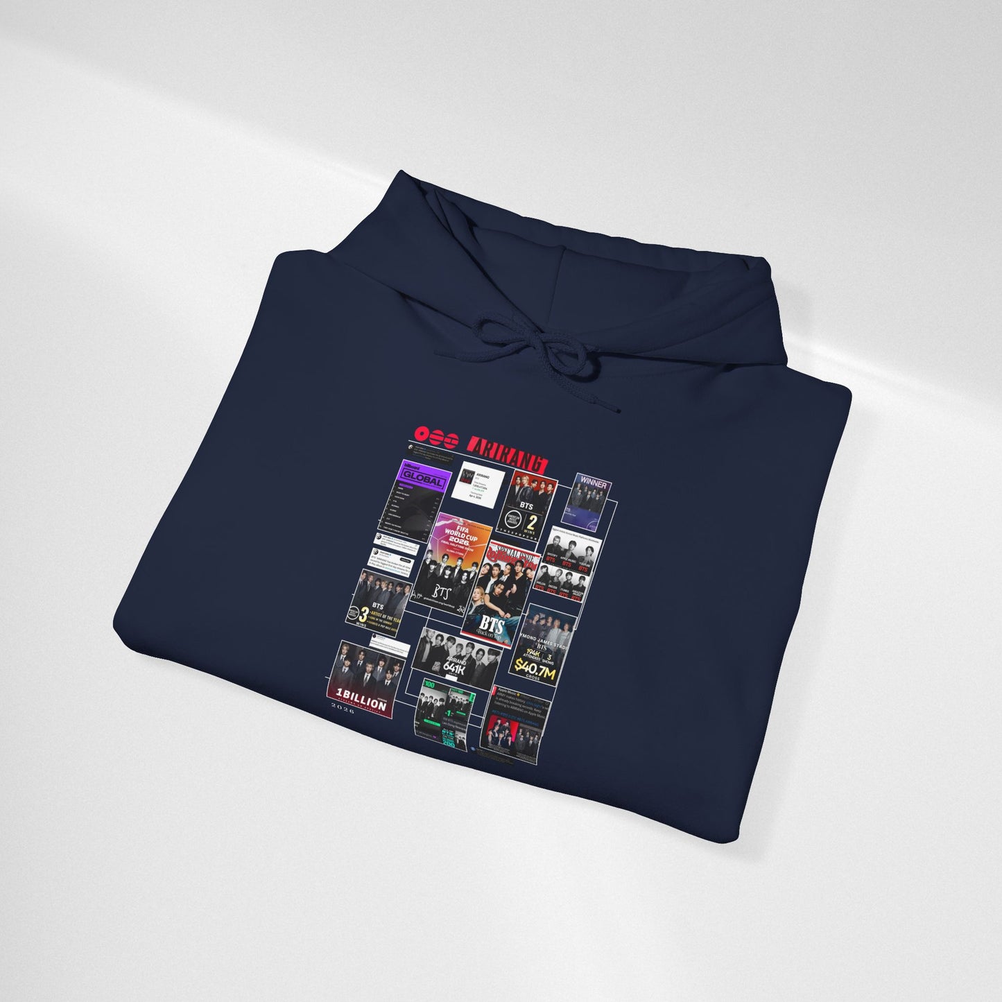 BTS ARIRANG Band Poster Collage Hoodie — Vintage Gig Tour Graphic Sweatshirt
