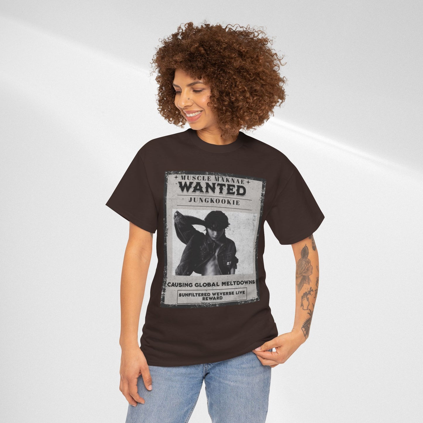 Wanted Poster T-Shirt — "Jungkookie" Vintage K-Pop Graphic Tee