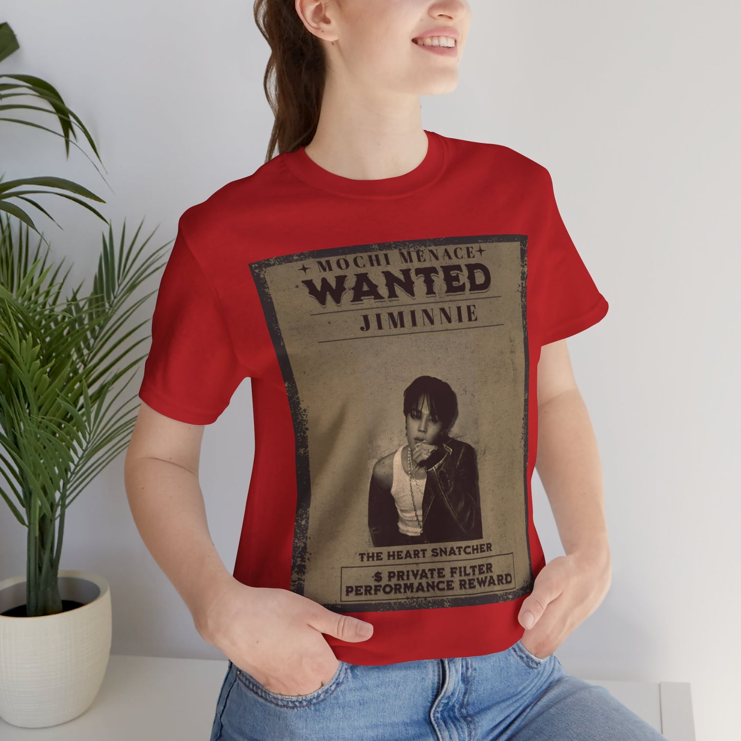 JIMIN Wanted Poster Graphic Tee — 'Mischief Menace' Vintage Style