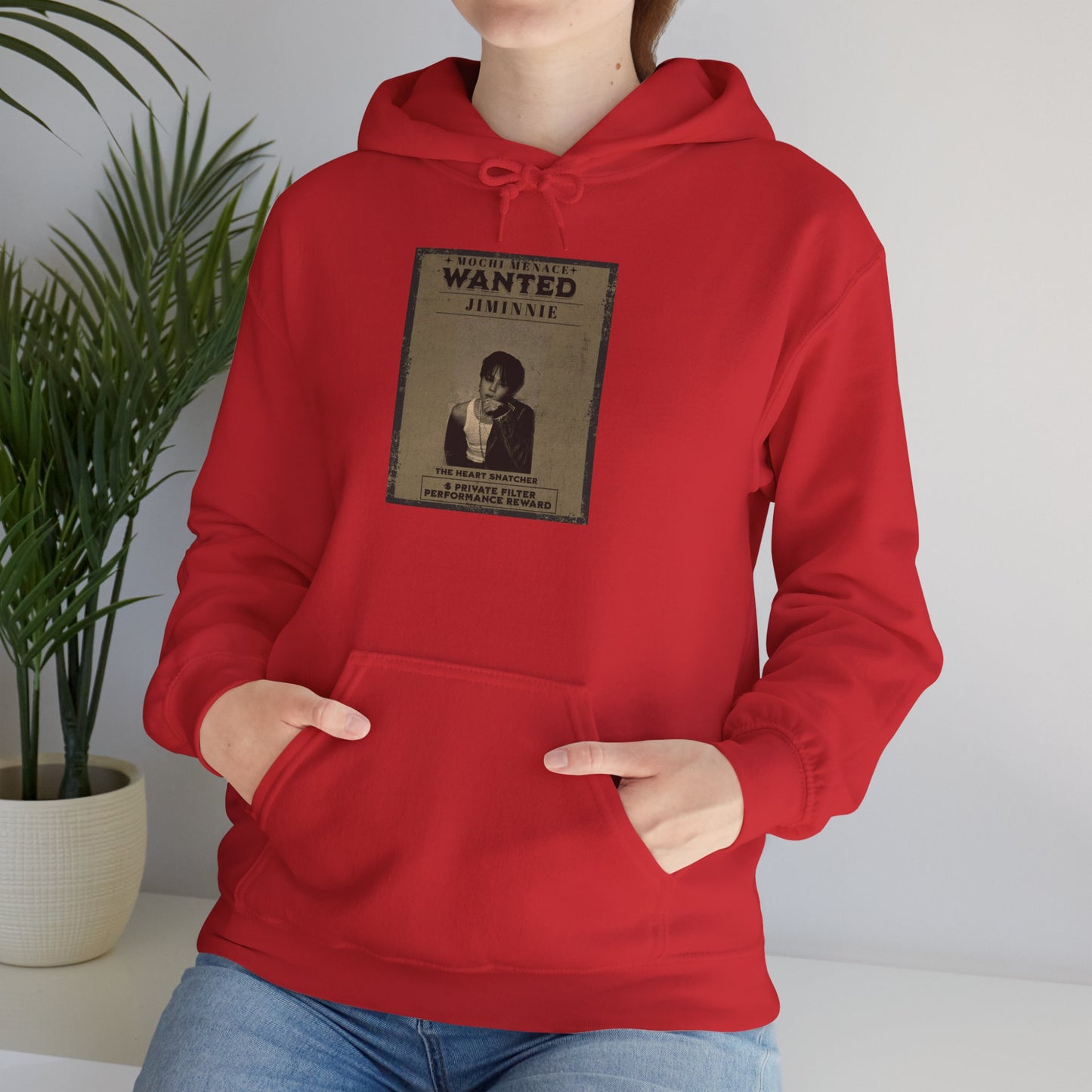 JIMIN Wanted Poster Hoodie — Vintage Photo "Wanted" Graphic Sweatshirt