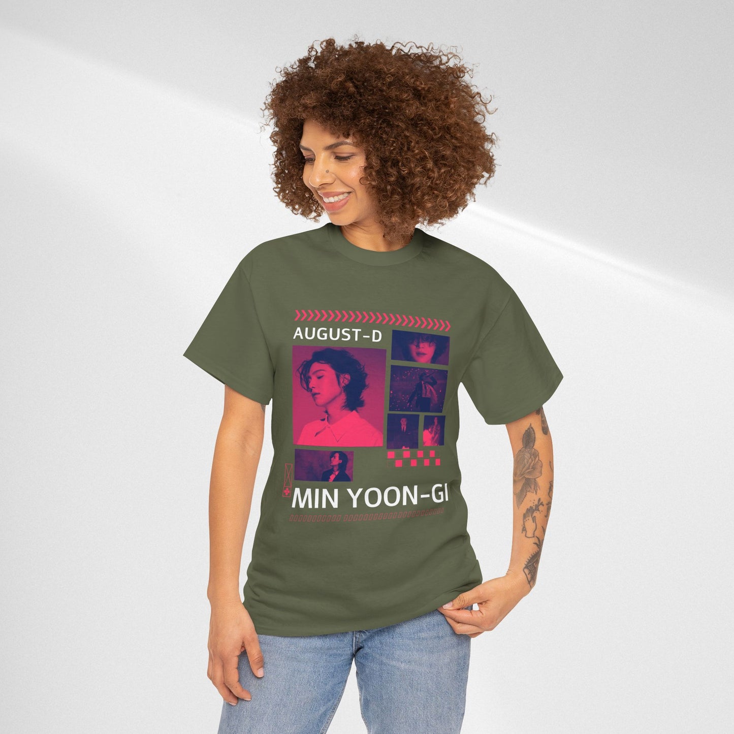 Min Yoon-Gi Photo Grid Tee — K‑Pop BTS August‑D Fan Shirt