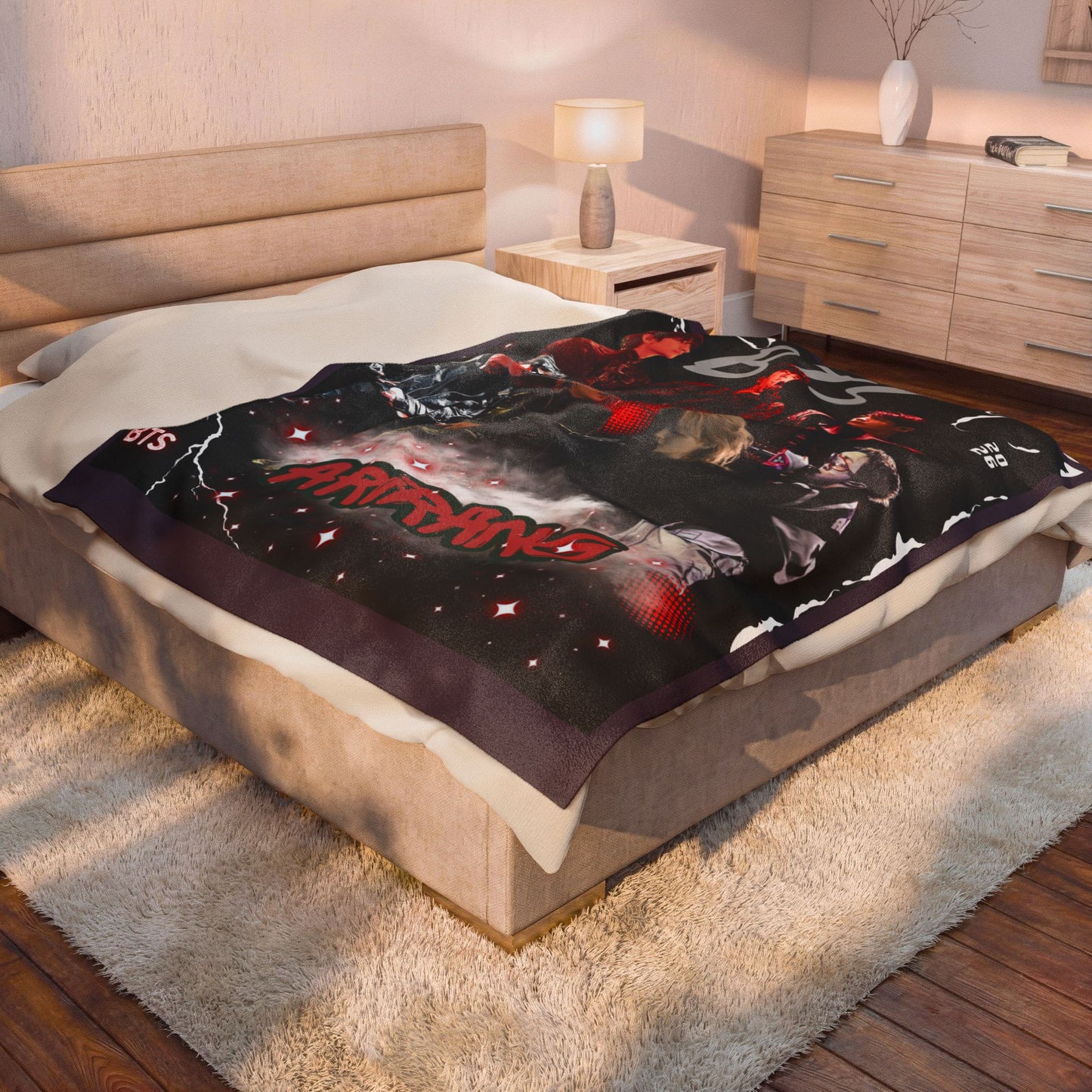 Velveteen Plush Blanket — BTS 'Arirang' Collage Fan Throw