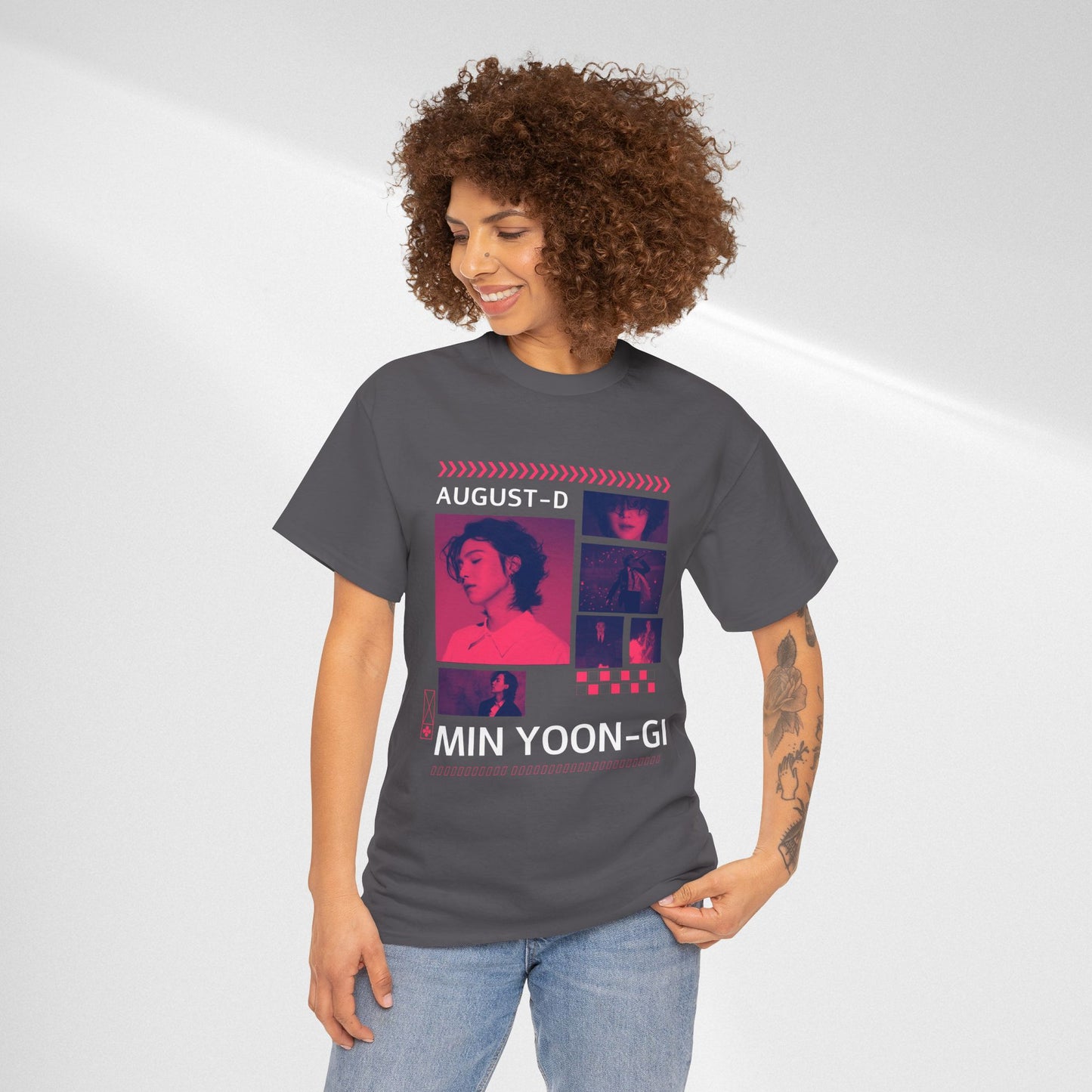 Min Yoon-Gi Photo Grid Tee — K‑Pop BTS August‑D Fan Shirt