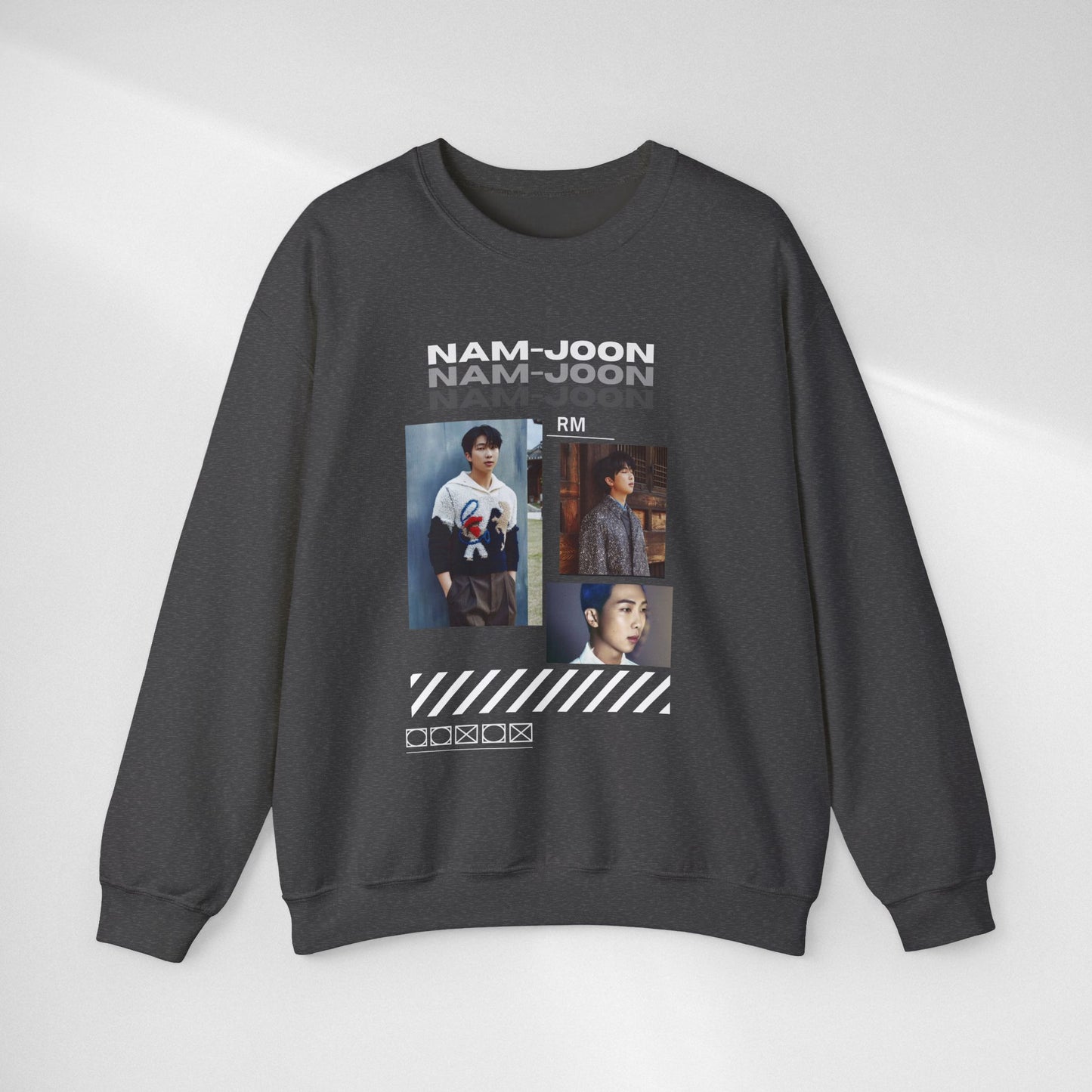 Photo Collage Crewneck Sweatshirt — "Nam-Joon" Graphic Pullover