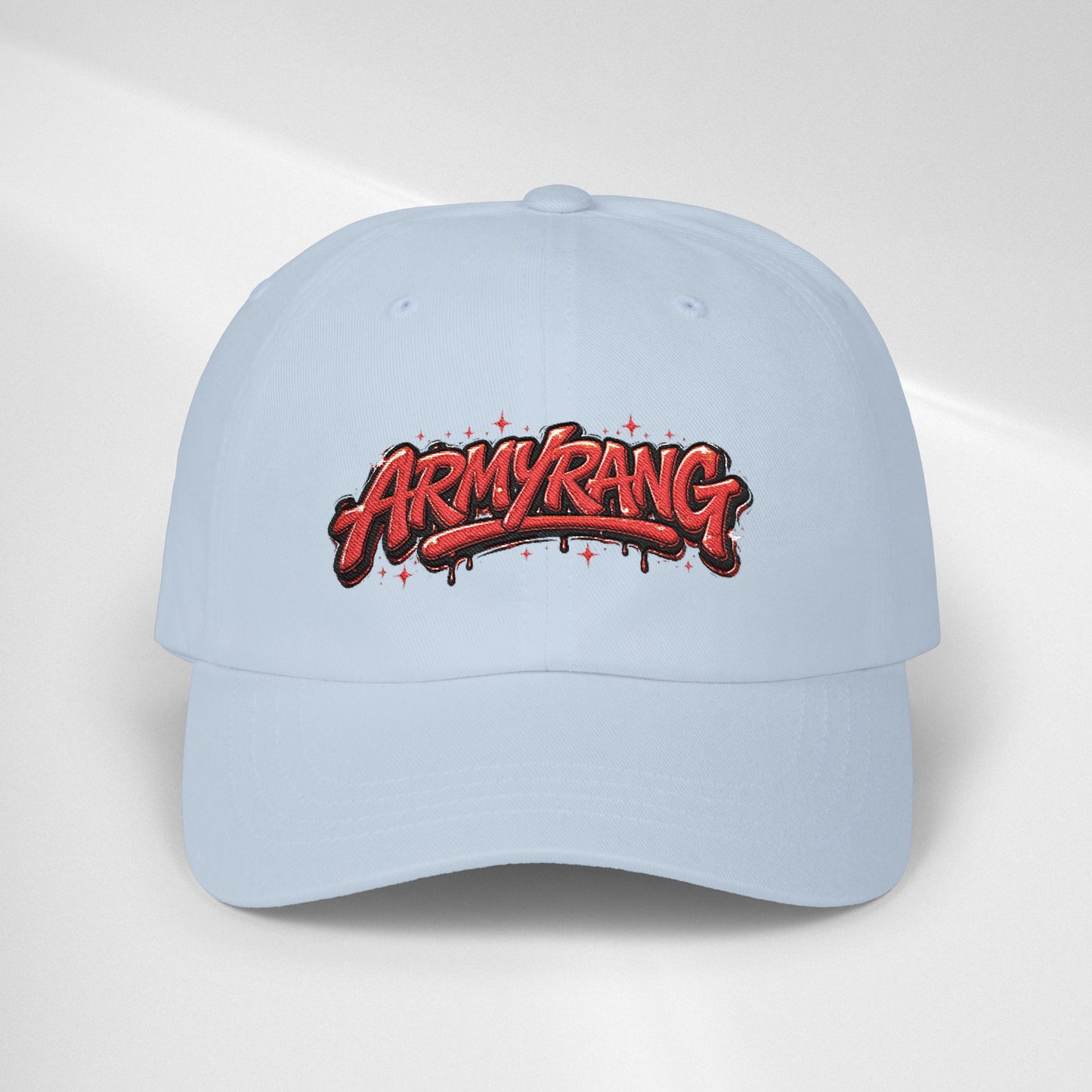 Dad Cap - Red Graffiti "ARMYRANG" Embroidered Baseball Hat