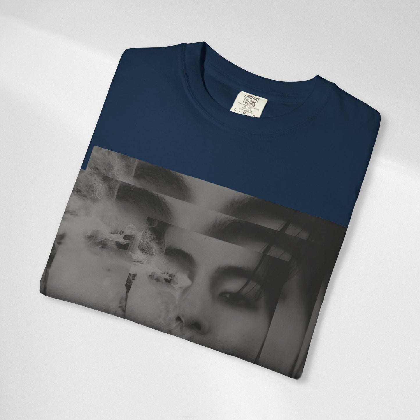 V Graphic Tee — Noir Glitch Portrait T-Shirt