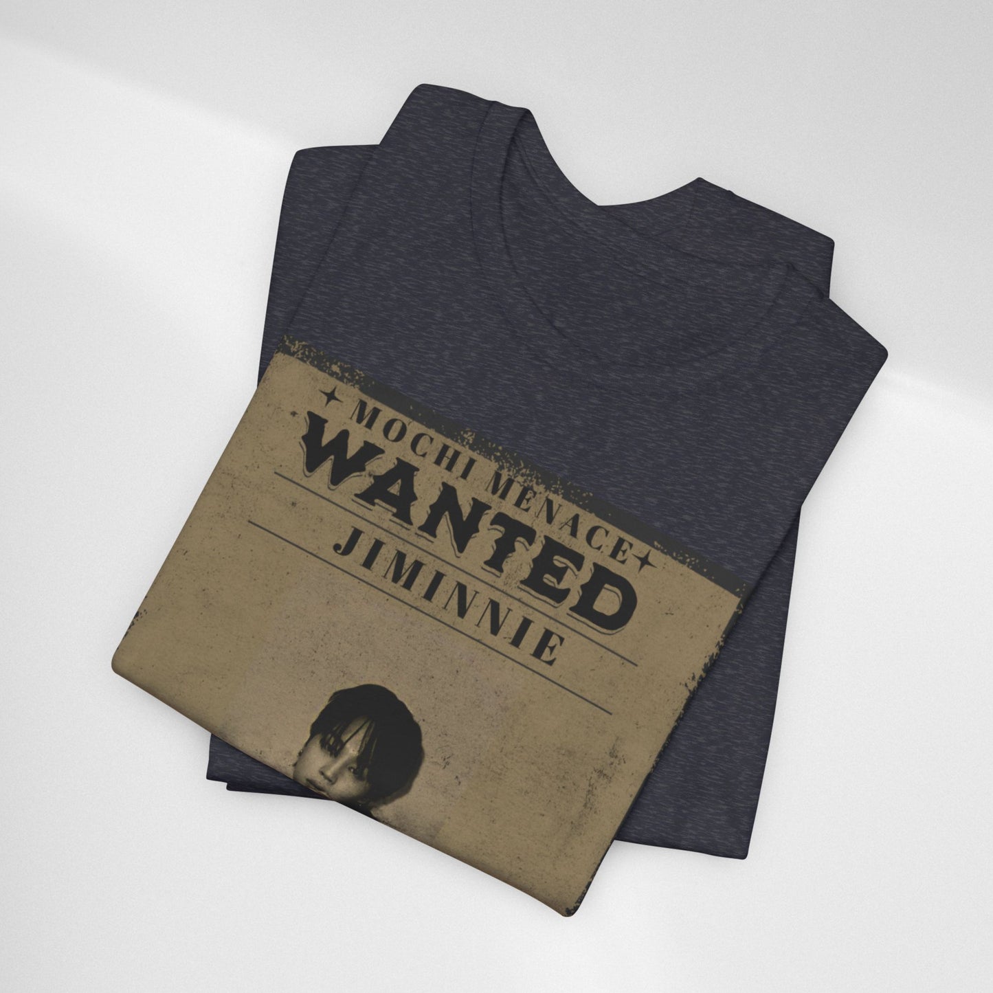 JIMIN Wanted Poster Graphic Tee — 'Mischief Menace' Vintage Style