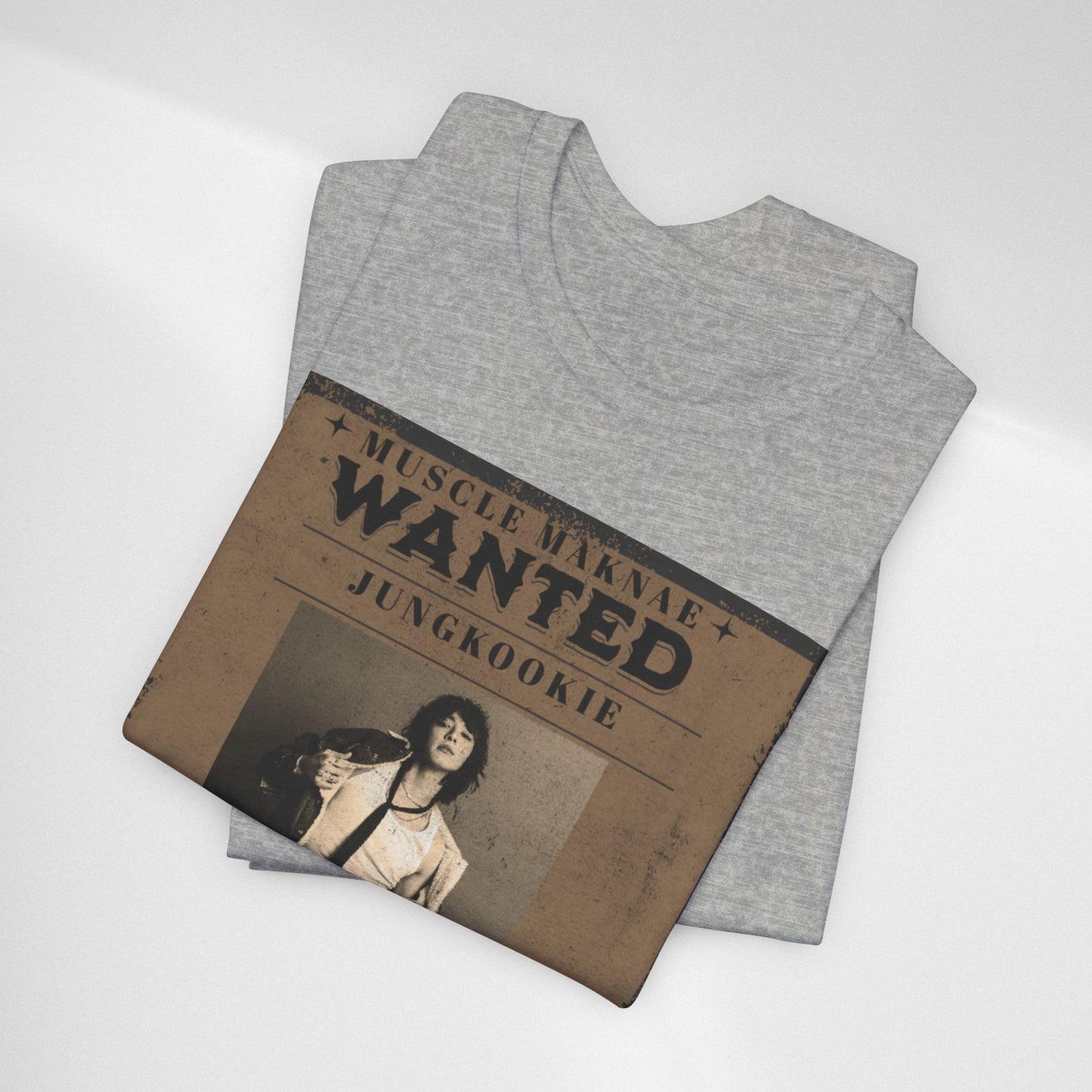 Wanted Poster Tee — 'Jungkook: Causing Global Meltdowns' Vintage K-Pop T-Shirt