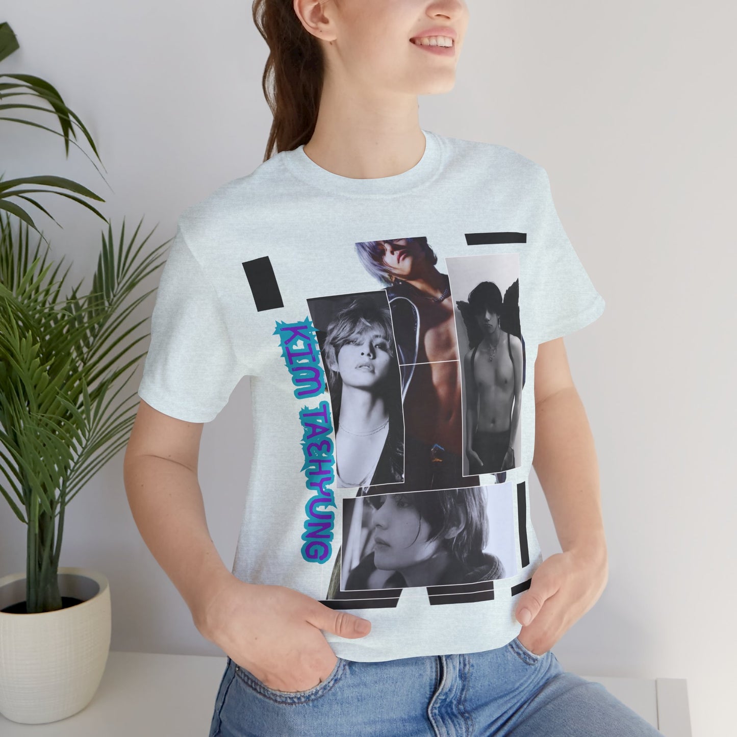 TAE Photo Collage Graphic Tee — Retro Black & White Portraits
