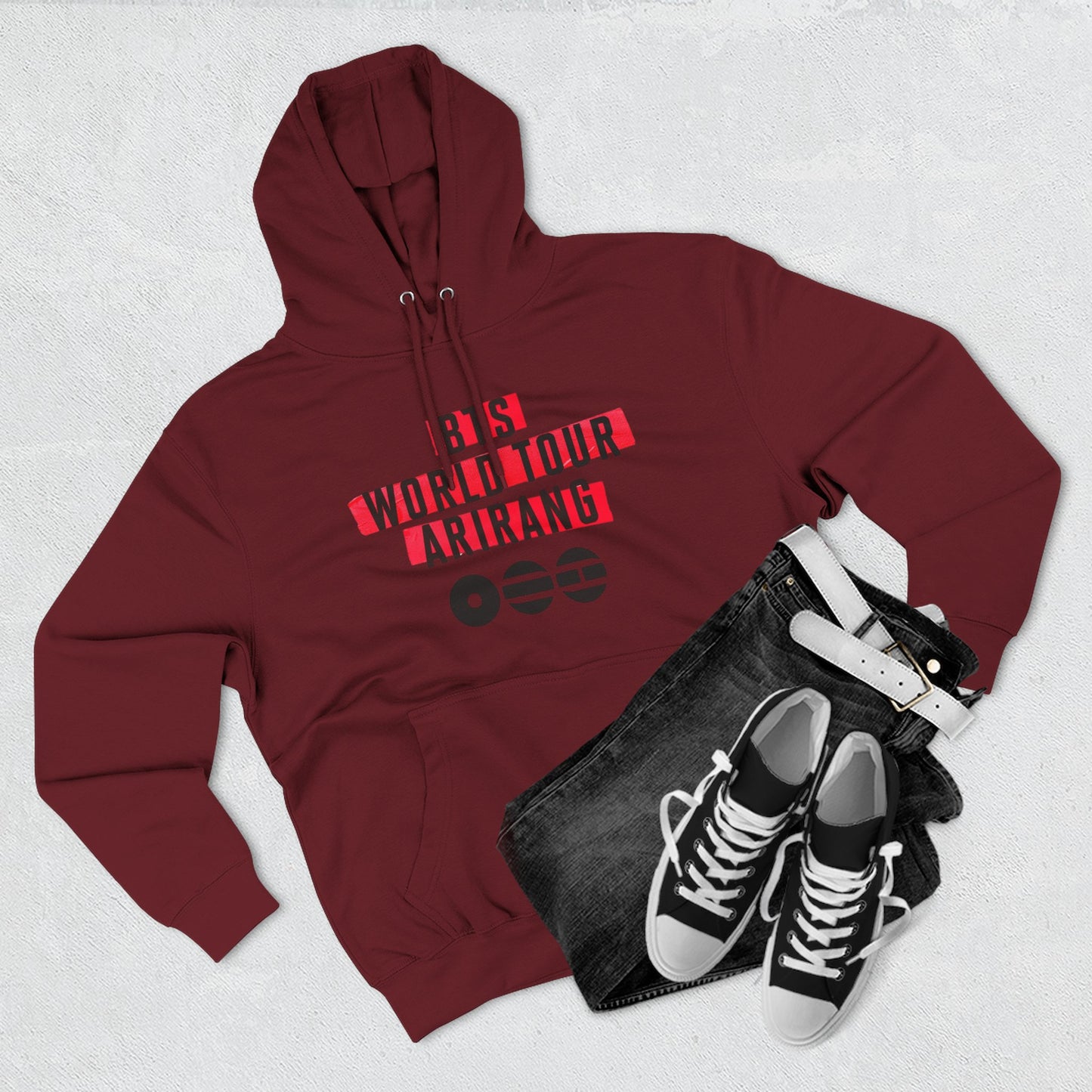 BTS World Tour Hoodie — 'Arirang' Fleece Pullover with Tour Dates