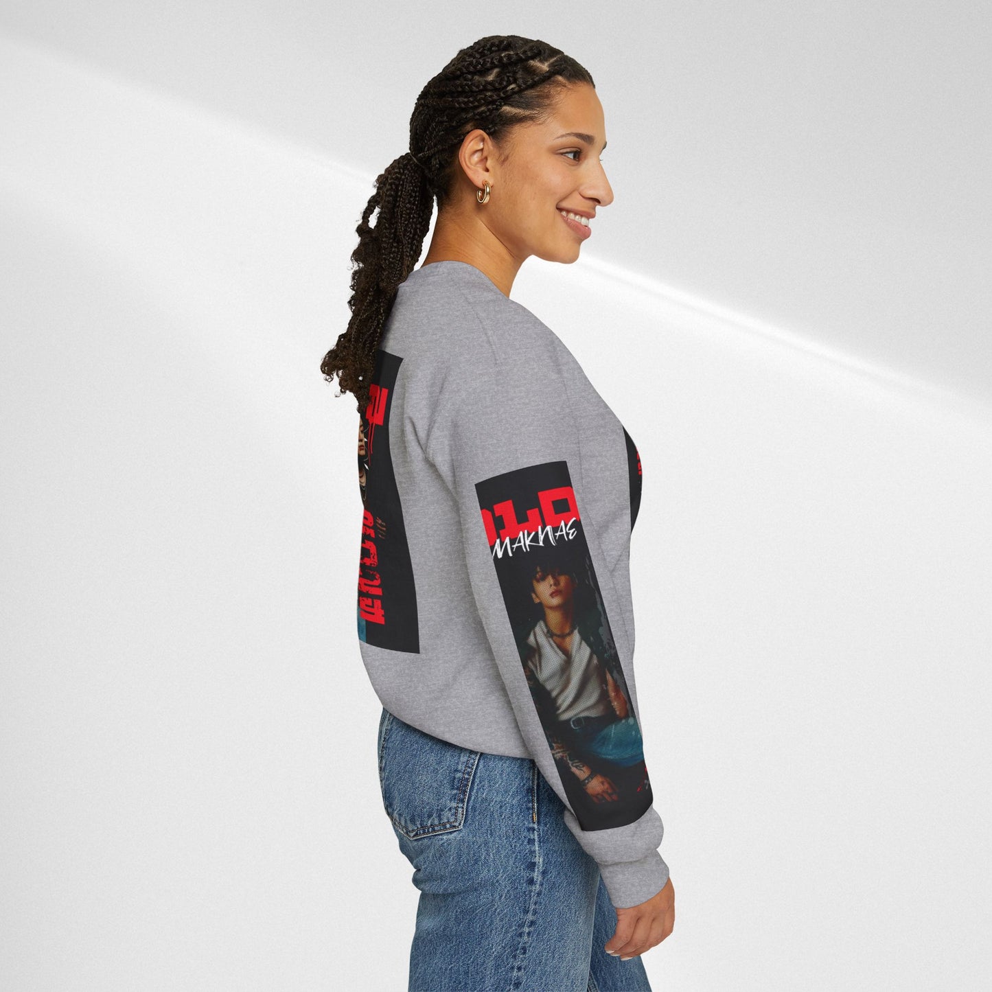 JK Golden Making Crewneck Sweatshirt — Retro K-Pop Photo Graphic