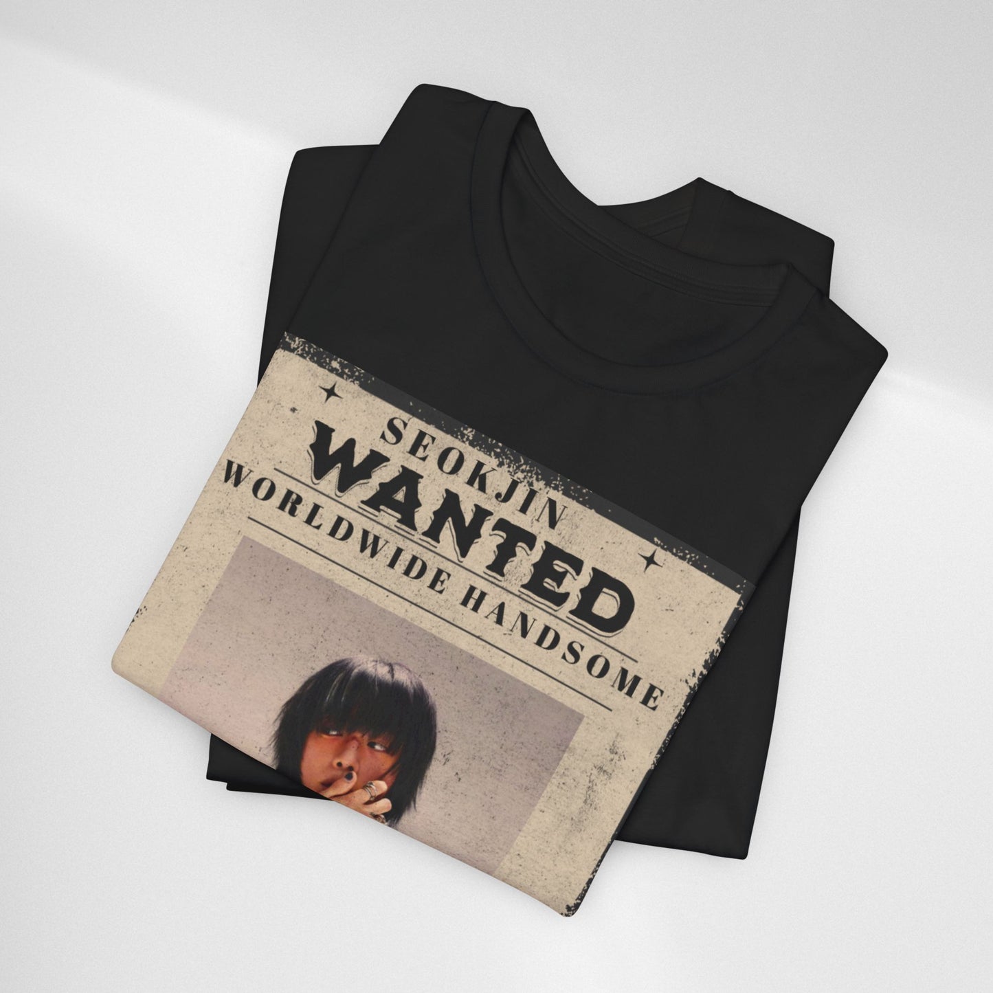 T-Shirt — 'Seokjin Wanted: Worldwide Handsome' Vintage Poster Tee