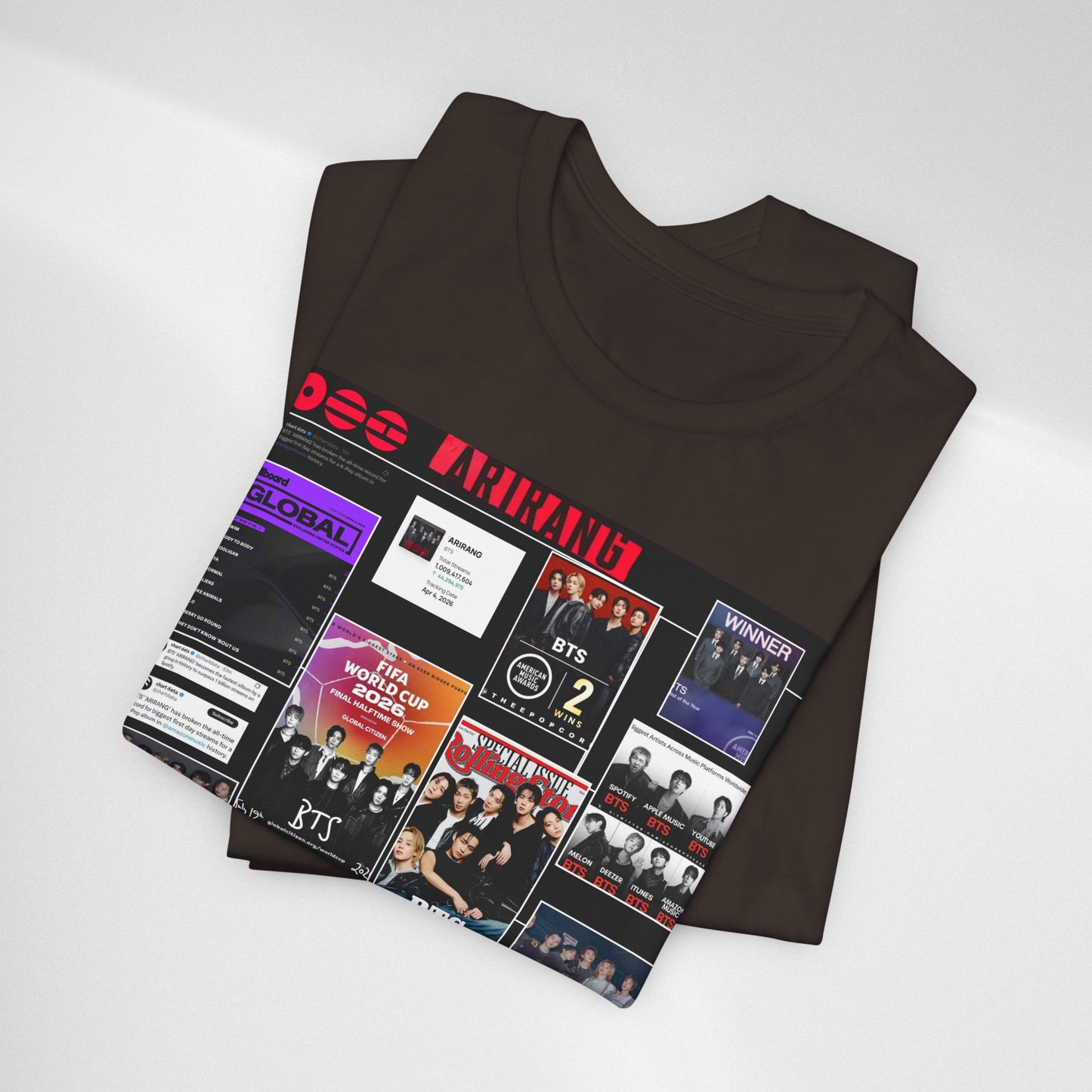 BTS  ARIRANG Collage Graphic Tee — K‑Pop Fan Tribute Shirt