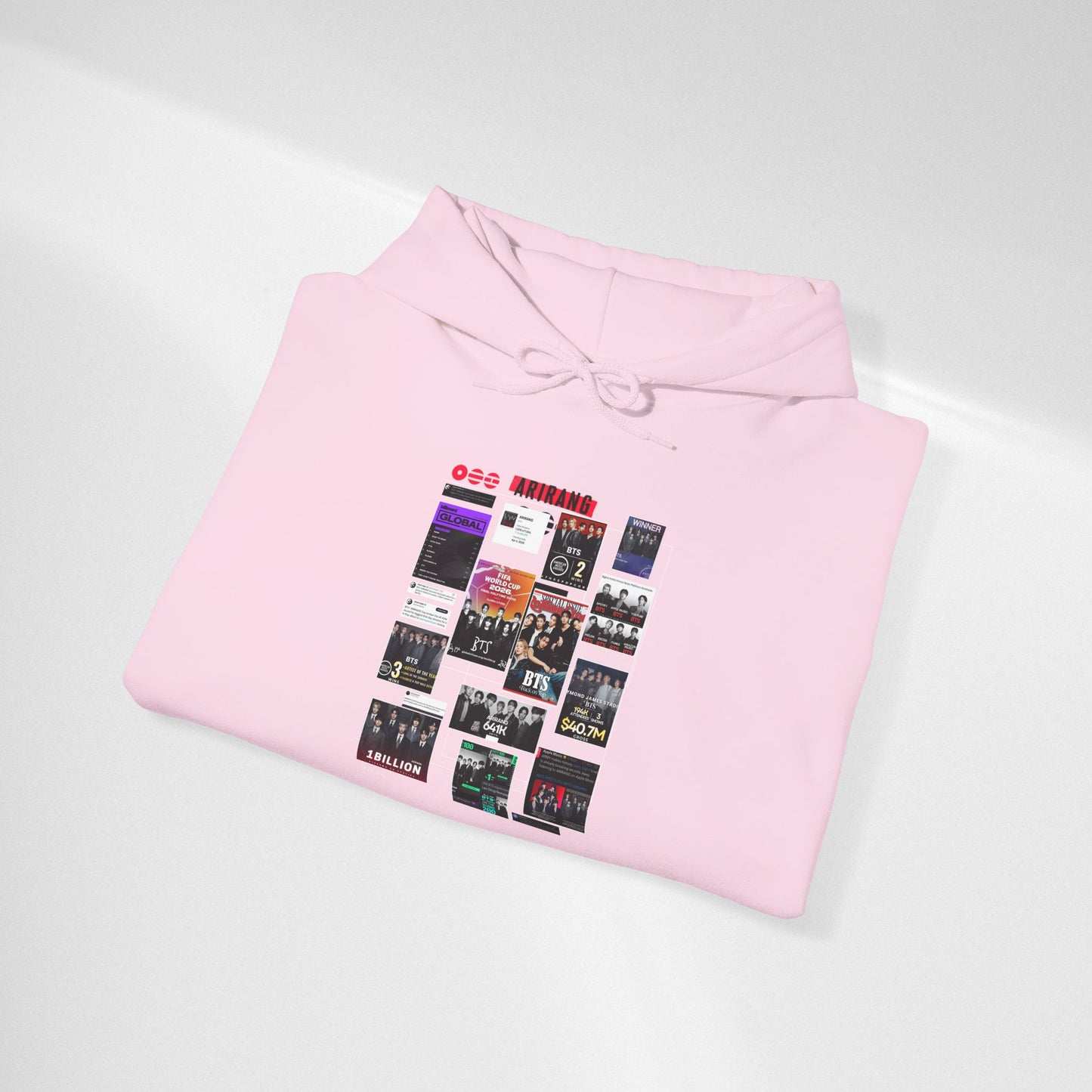 BTS ARIRANG Band Poster Collage Hoodie — Vintage Gig Tour Graphic Sweatshirt