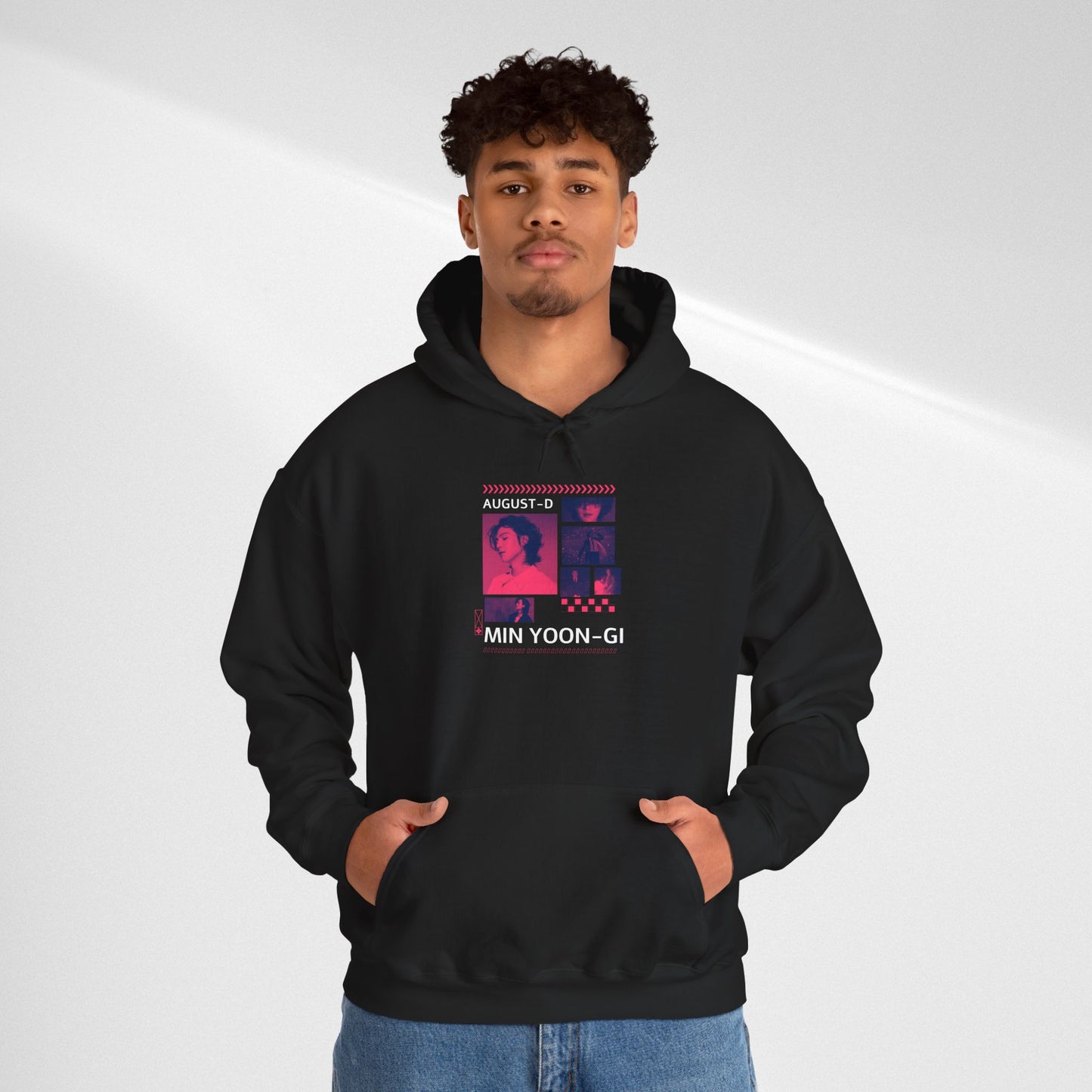 Min Yoon-gi Photo Grid Hoodie — K-Pop Retro Tour Aesthetic