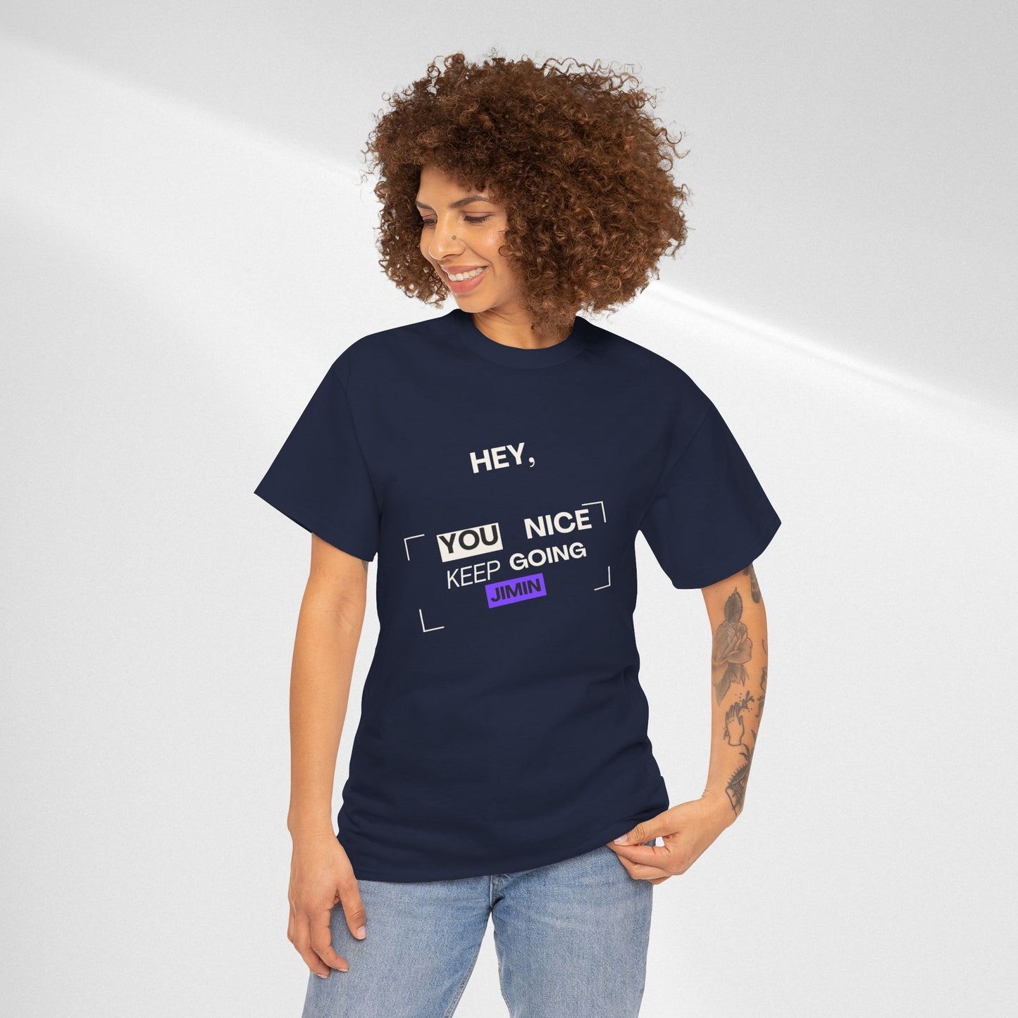 Motivational Tee — "Hey, You Nice Keep Going" Inspirational Graphic T-Shirt