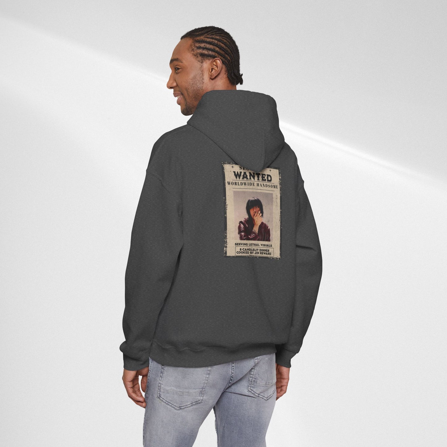 Jin Hoodie — "WANTED" Vintage Photo Poster Graphic Hoodie