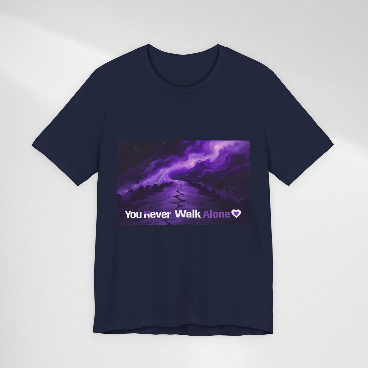 You Never Walk Alone Tee — Purple Night Stairway Graphic T‑Shirt