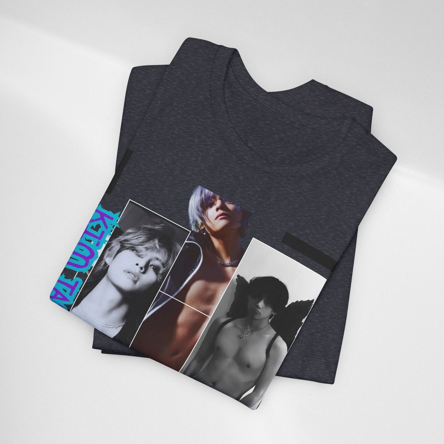 TAE Photo Collage Graphic Tee — Retro Black & White Portraits