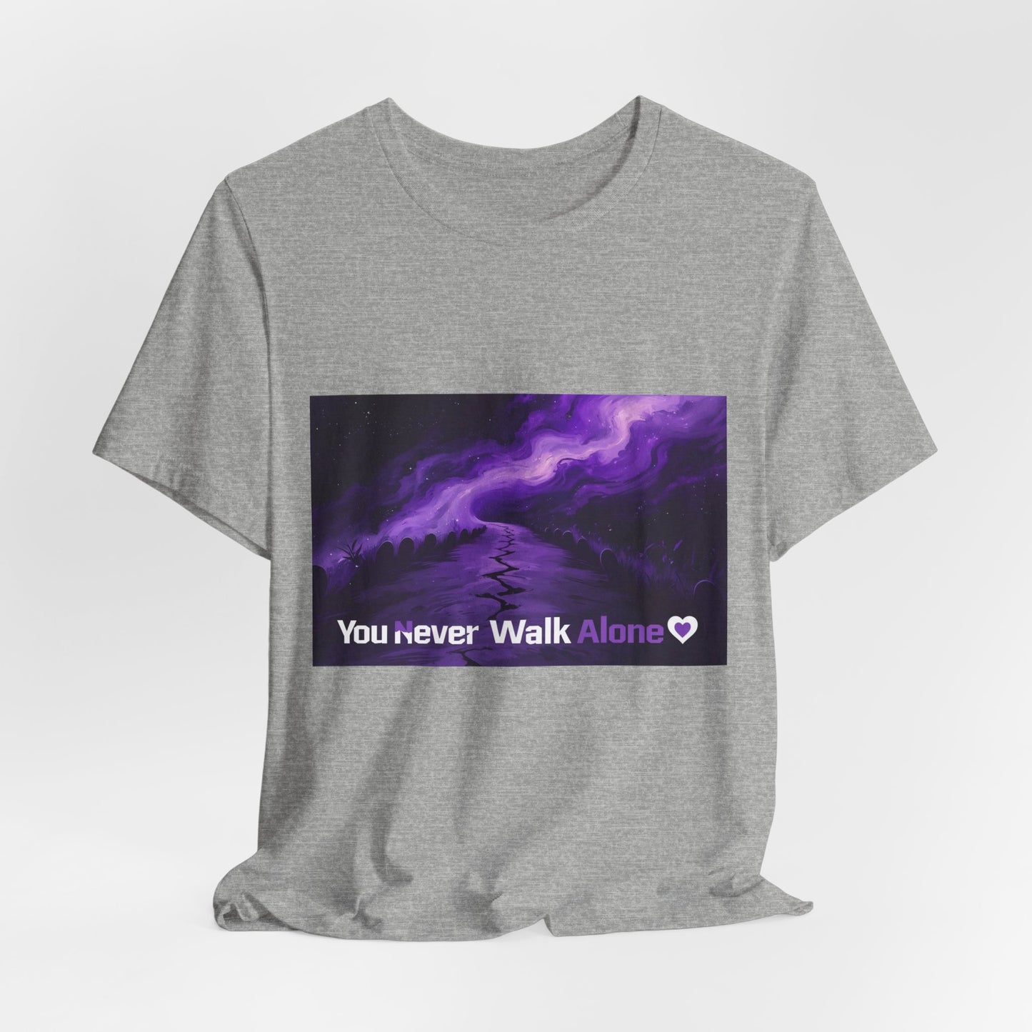 You Never Walk Alone Tee — Purple Night Stairway Graphic T‑Shirt