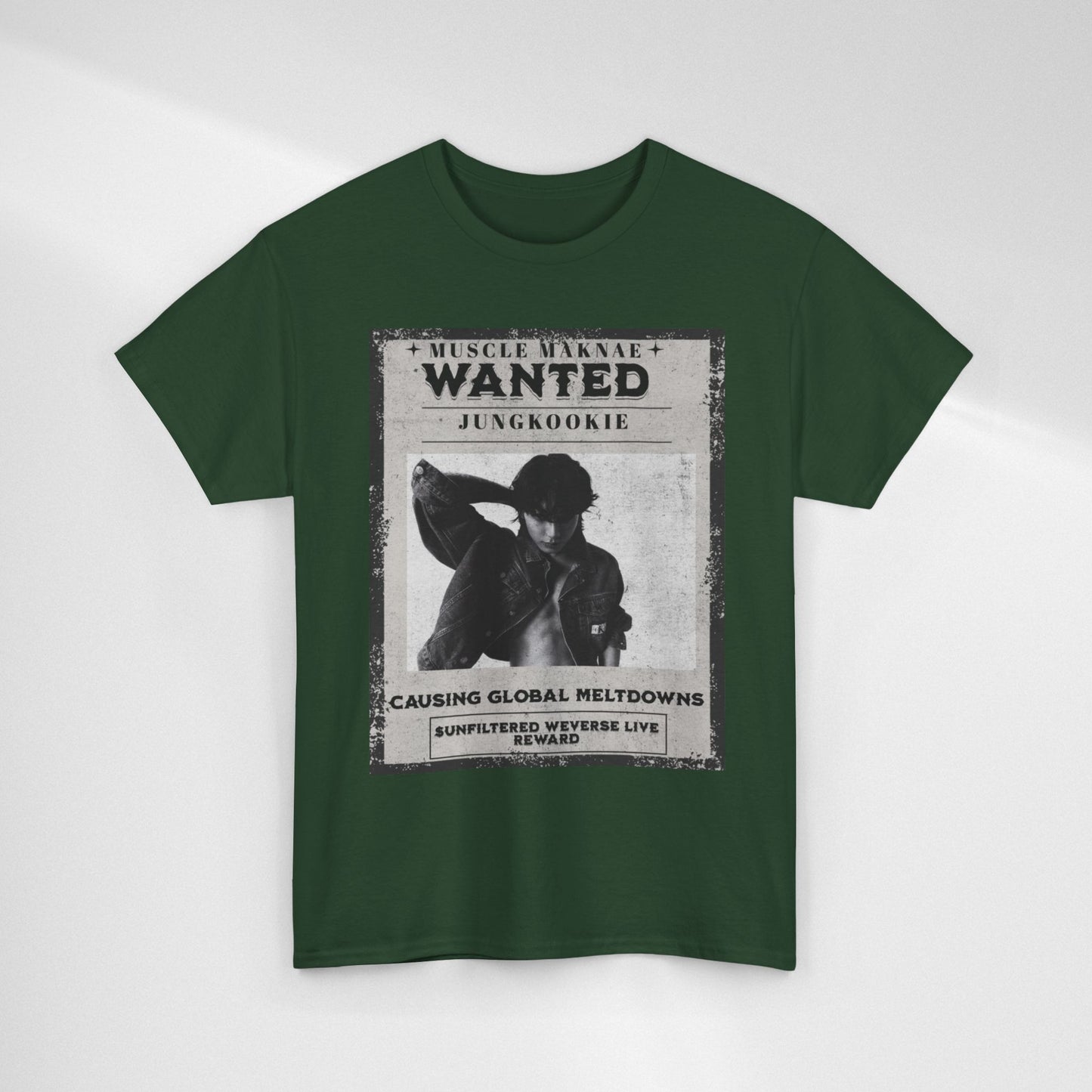 Wanted Poster T-Shirt — "Jungkookie" Vintage K-Pop Graphic Tee