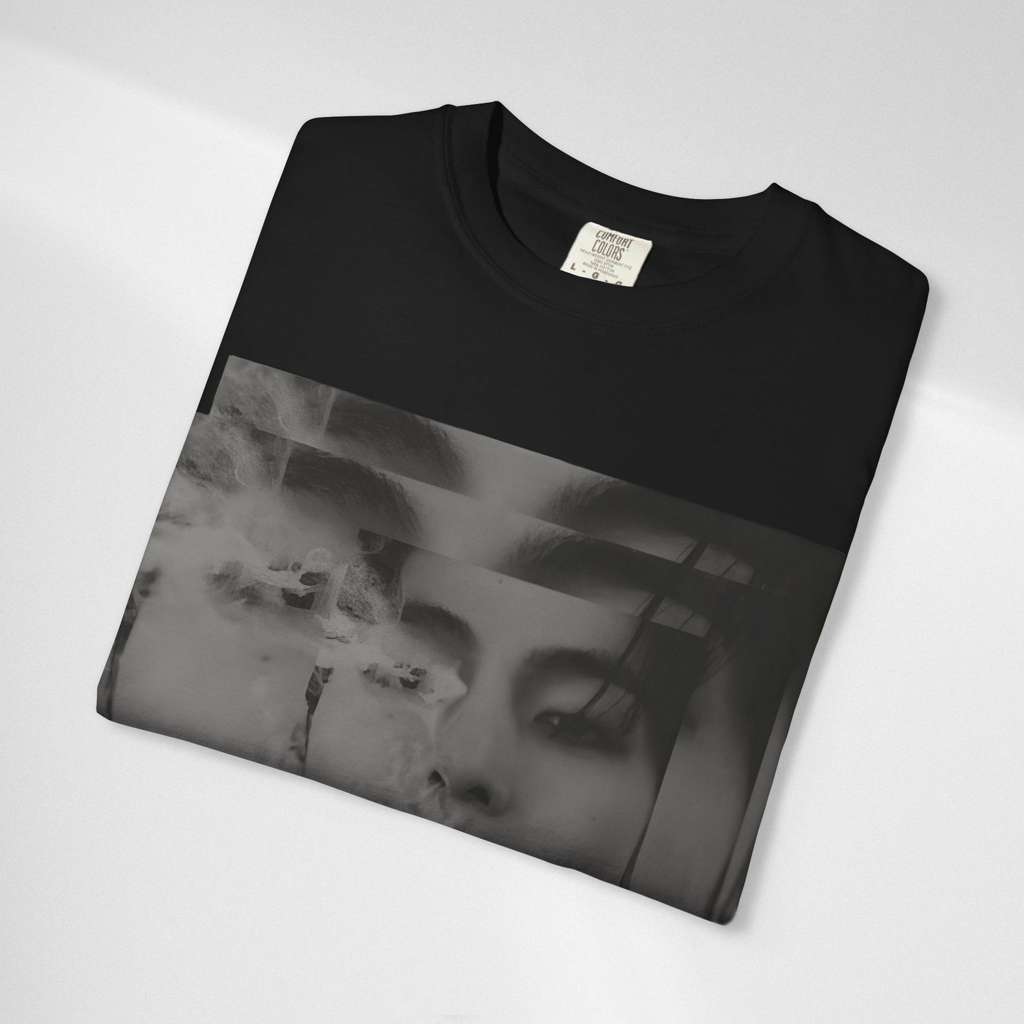 V Graphic Tee — Noir Glitch Portrait T-Shirt