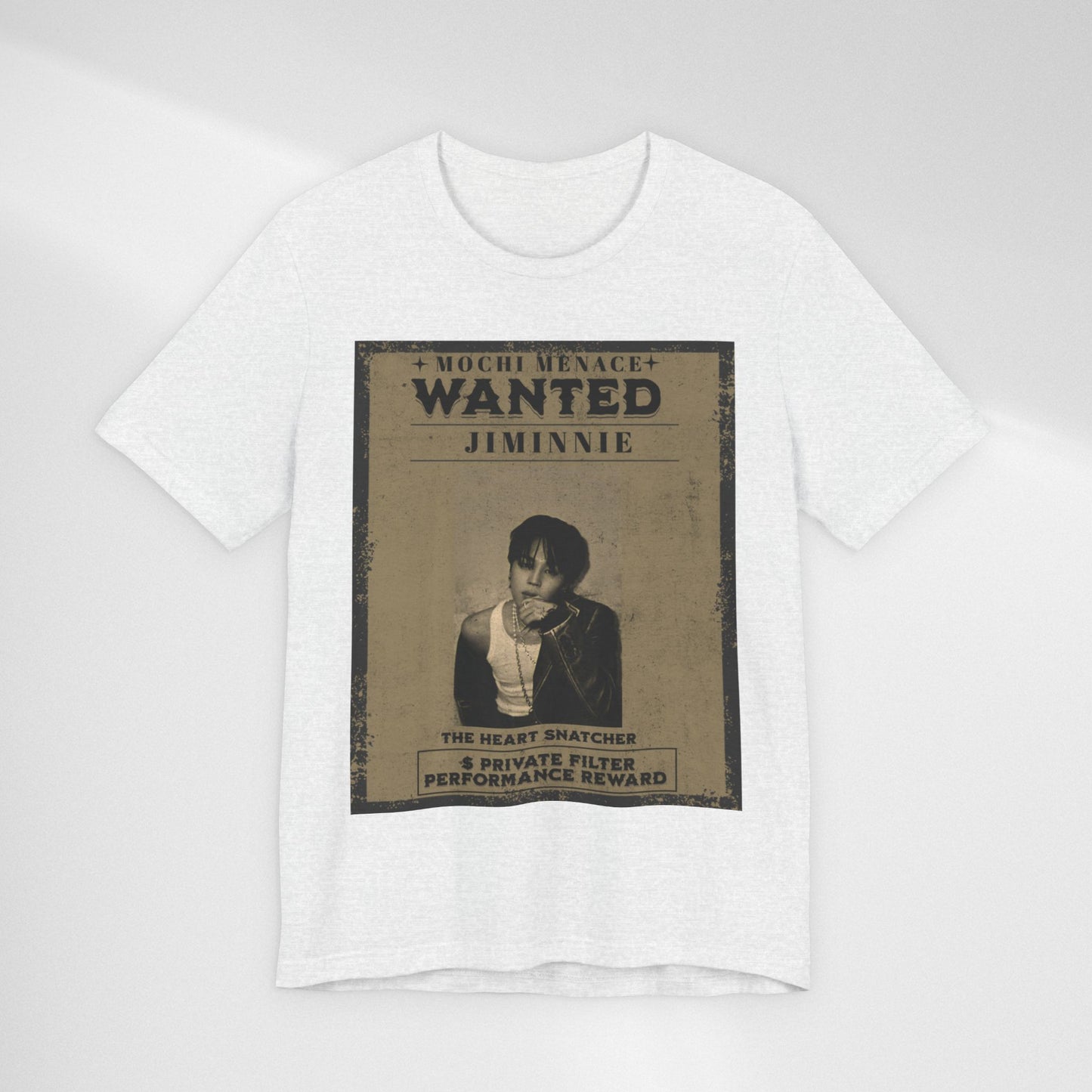 JIMIN Wanted Poster Graphic Tee — 'Mischief Menace' Vintage Style