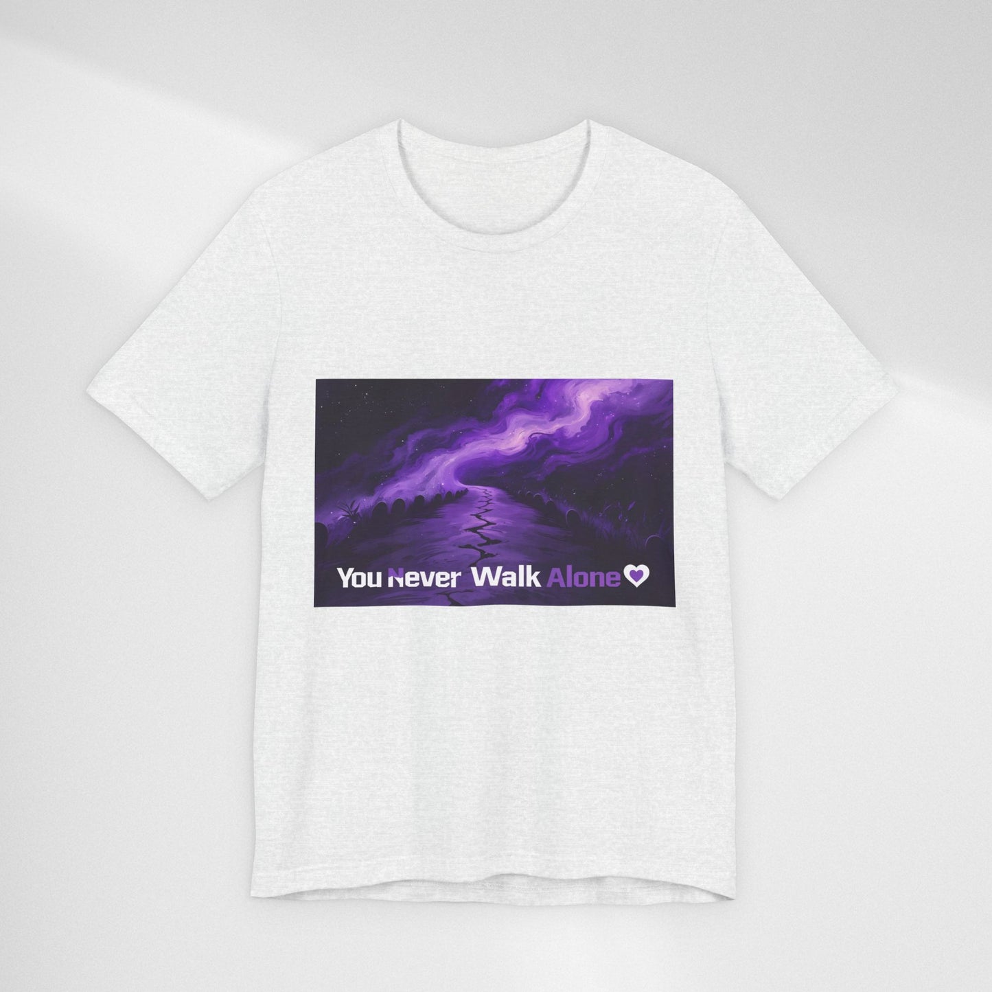 You Never Walk Alone Tee — Purple Night Stairway Graphic T‑Shirt