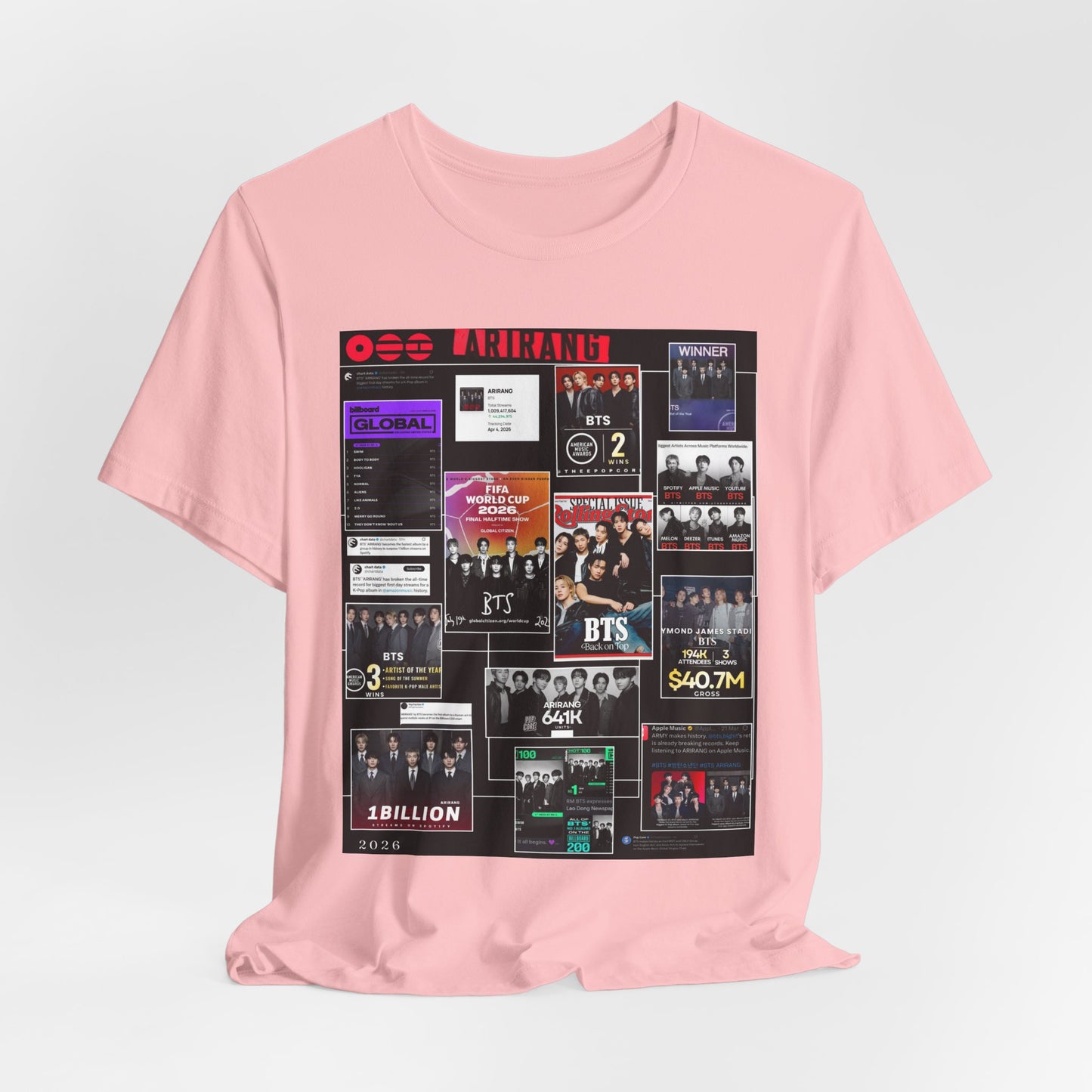 BTS  ARIRANG Collage Graphic Tee — K‑Pop Fan Tribute Shirt