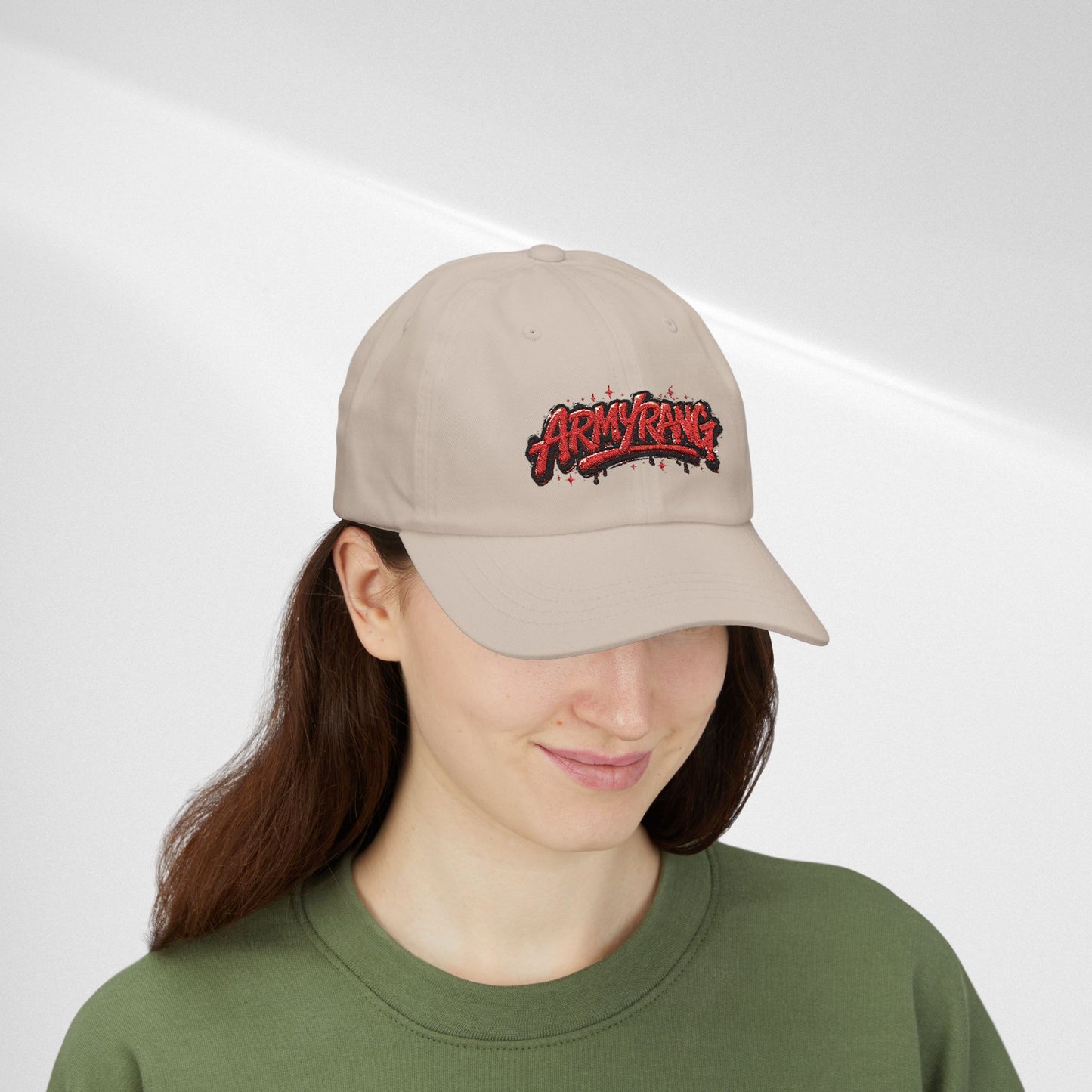 Dad Cap - Red Graffiti "ARMYRANG" Embroidered Baseball Hat