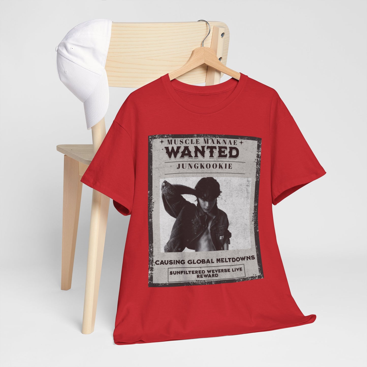Wanted Poster T-Shirt — "Jungkookie" Vintage K-Pop Graphic Tee
