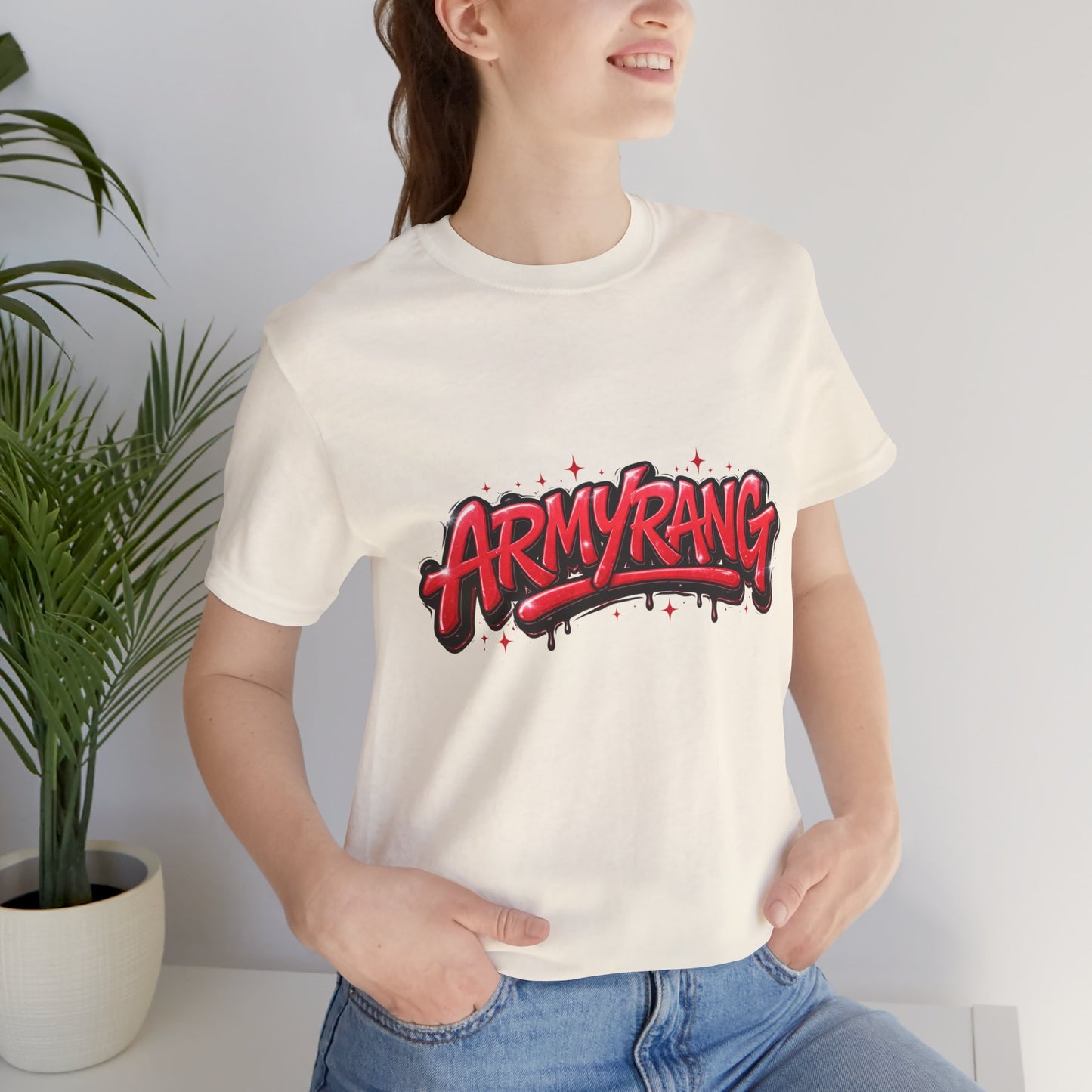 BTS T-Shirt — 'ARMYRANG' Red Graffiti Logo Tee