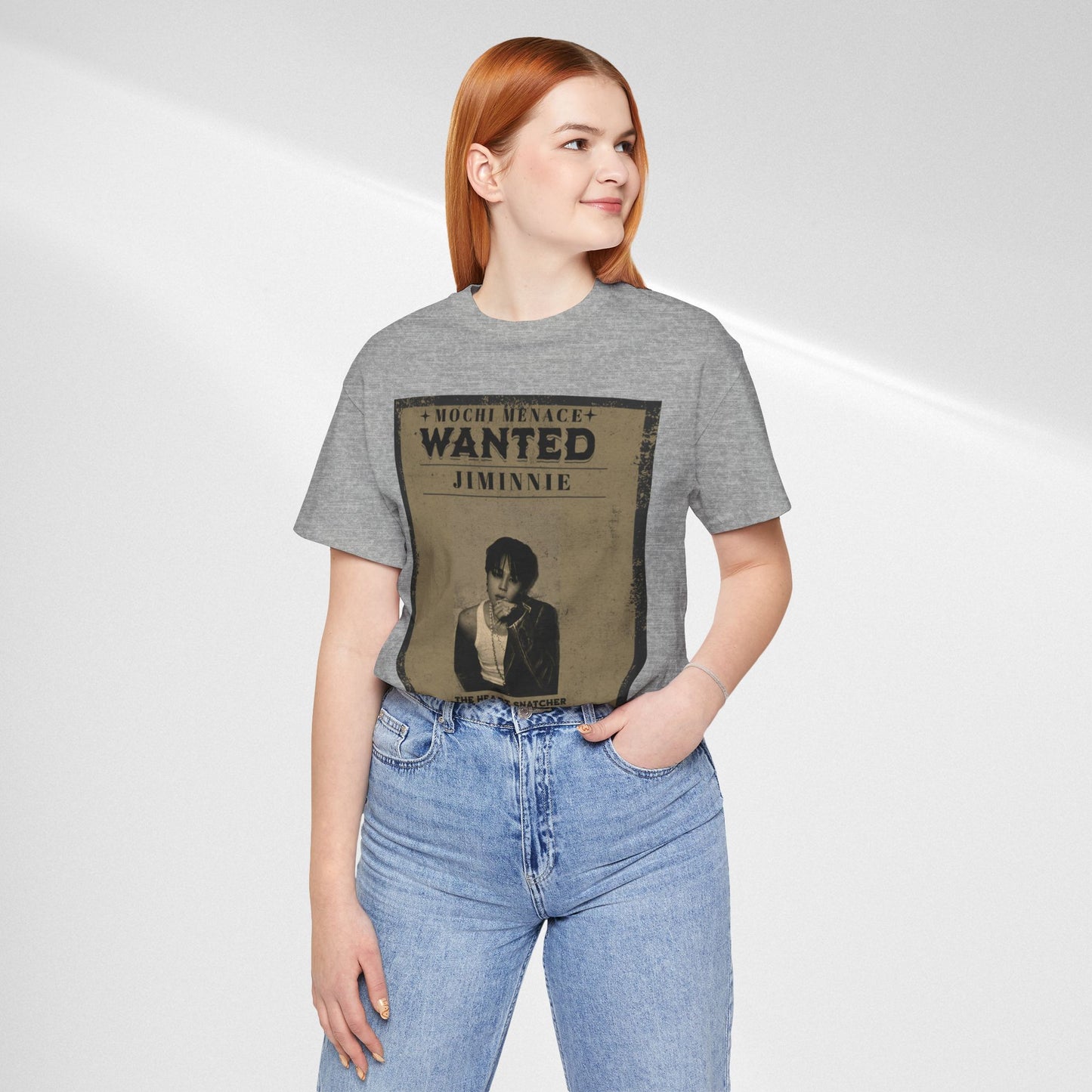 JIMIN Wanted Poster Graphic Tee — 'Mischief Menace' Vintage Style