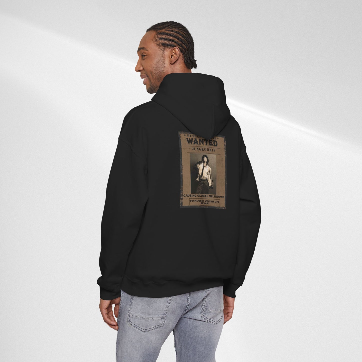 Hoodie — Vintage JK 'WANTED' Poster Graphic Pullover