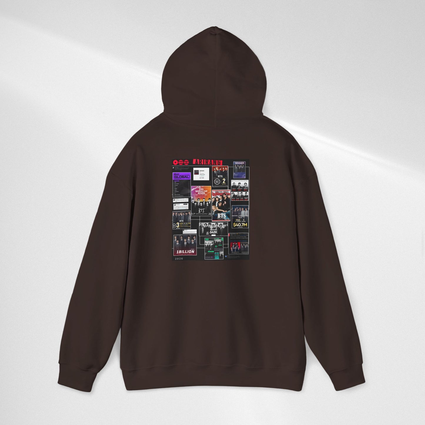BTS ARIRANG Band Poster Collage Hoodie — Vintage Gig Tour Graphic Sweatshirt