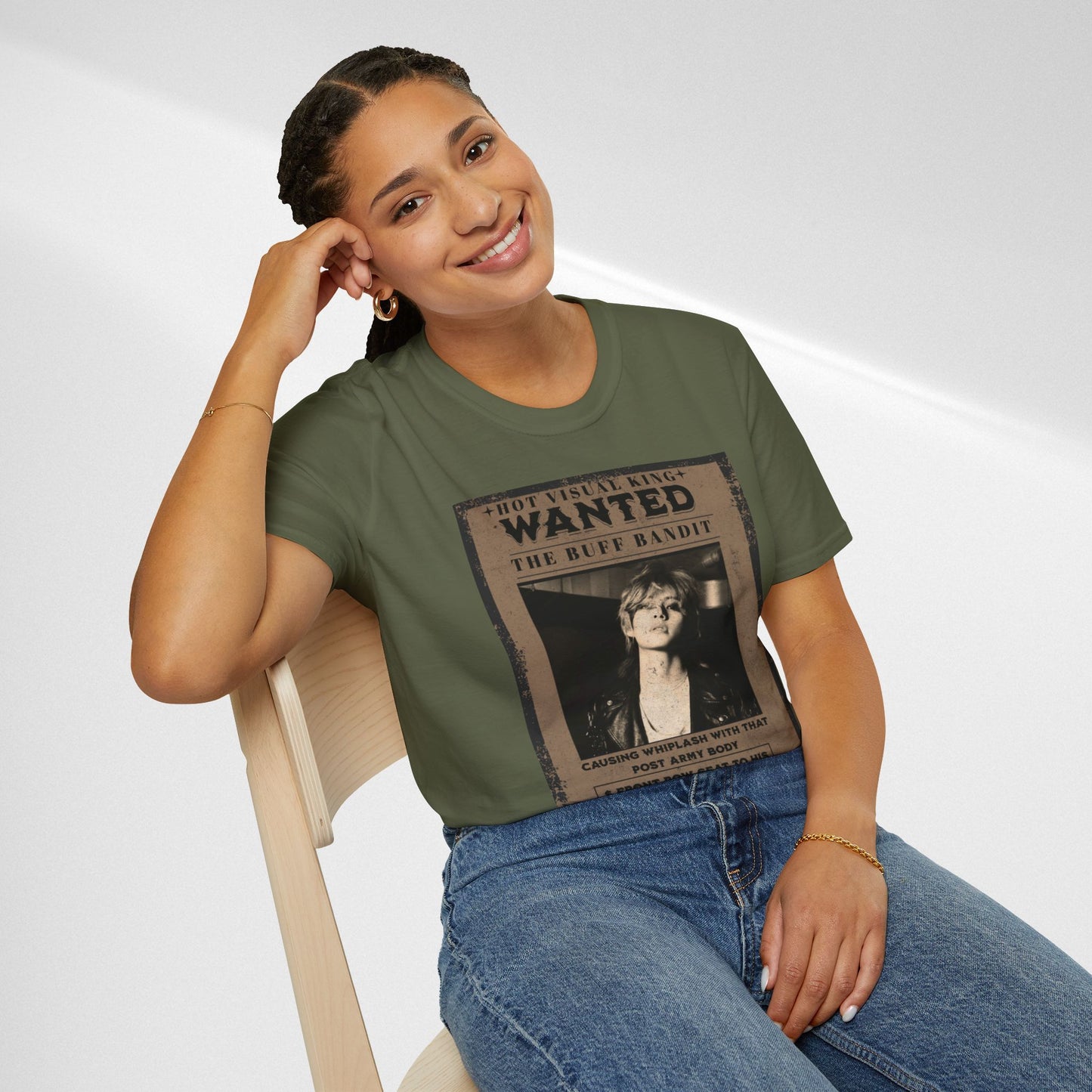 Wanted V Poster Graphic T-Shirt — "The Ruff Bandit" Vintage Western Mugshot Tee