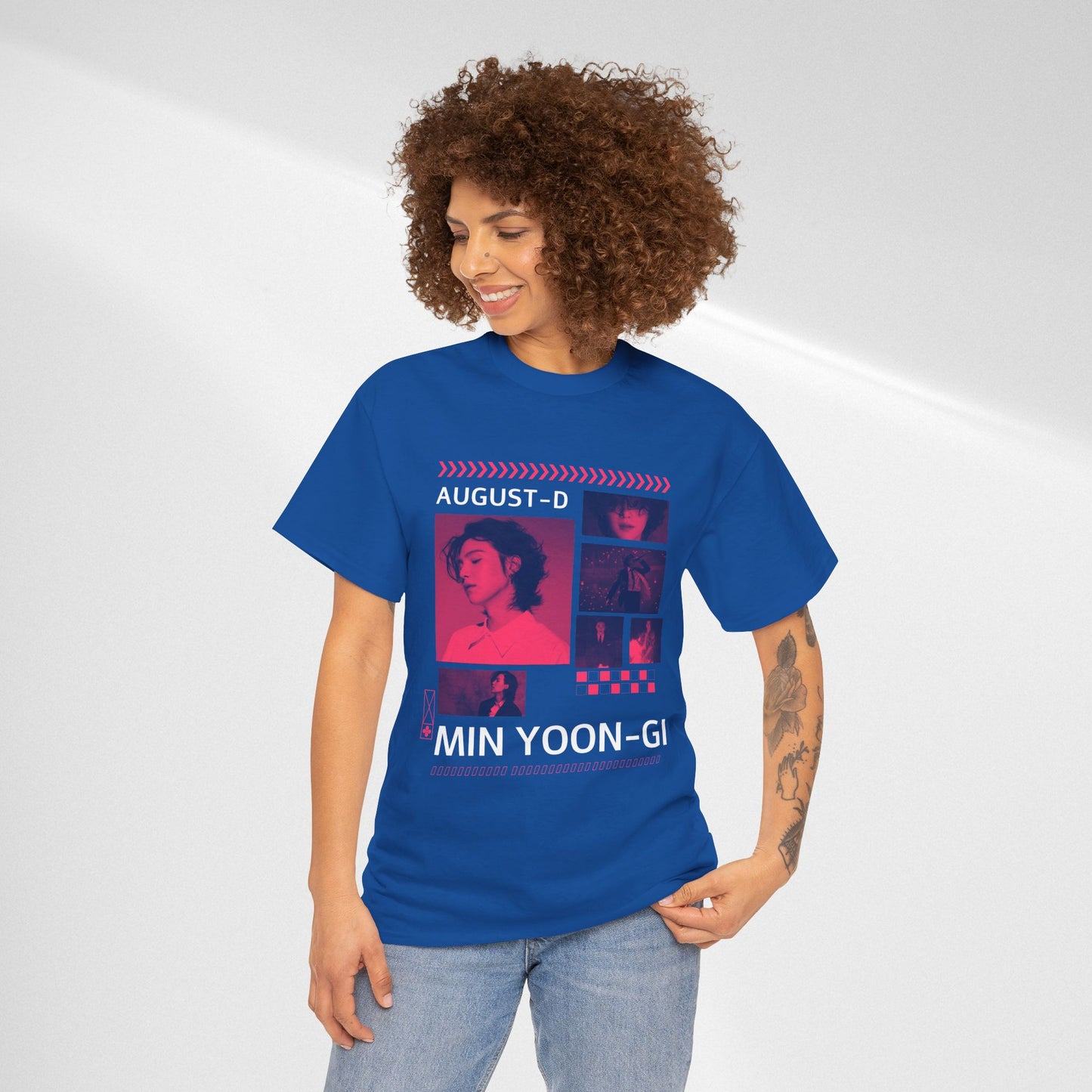 Min Yoon-Gi Photo Grid Tee — K‑Pop BTS August‑D Fan Shirt