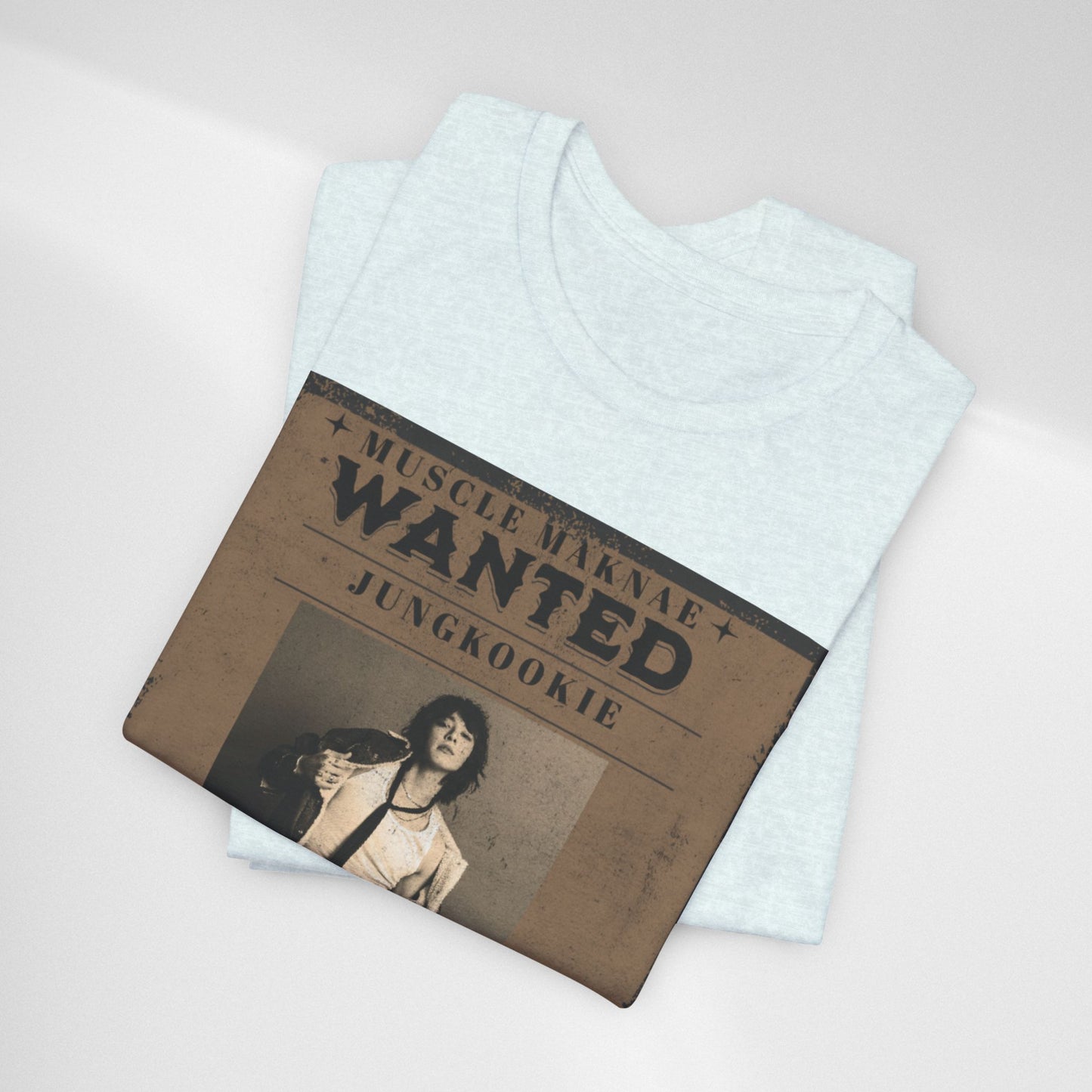 Wanted Poster Tee — 'Jungkook: Causing Global Meltdowns' Vintage K-Pop T-Shirt