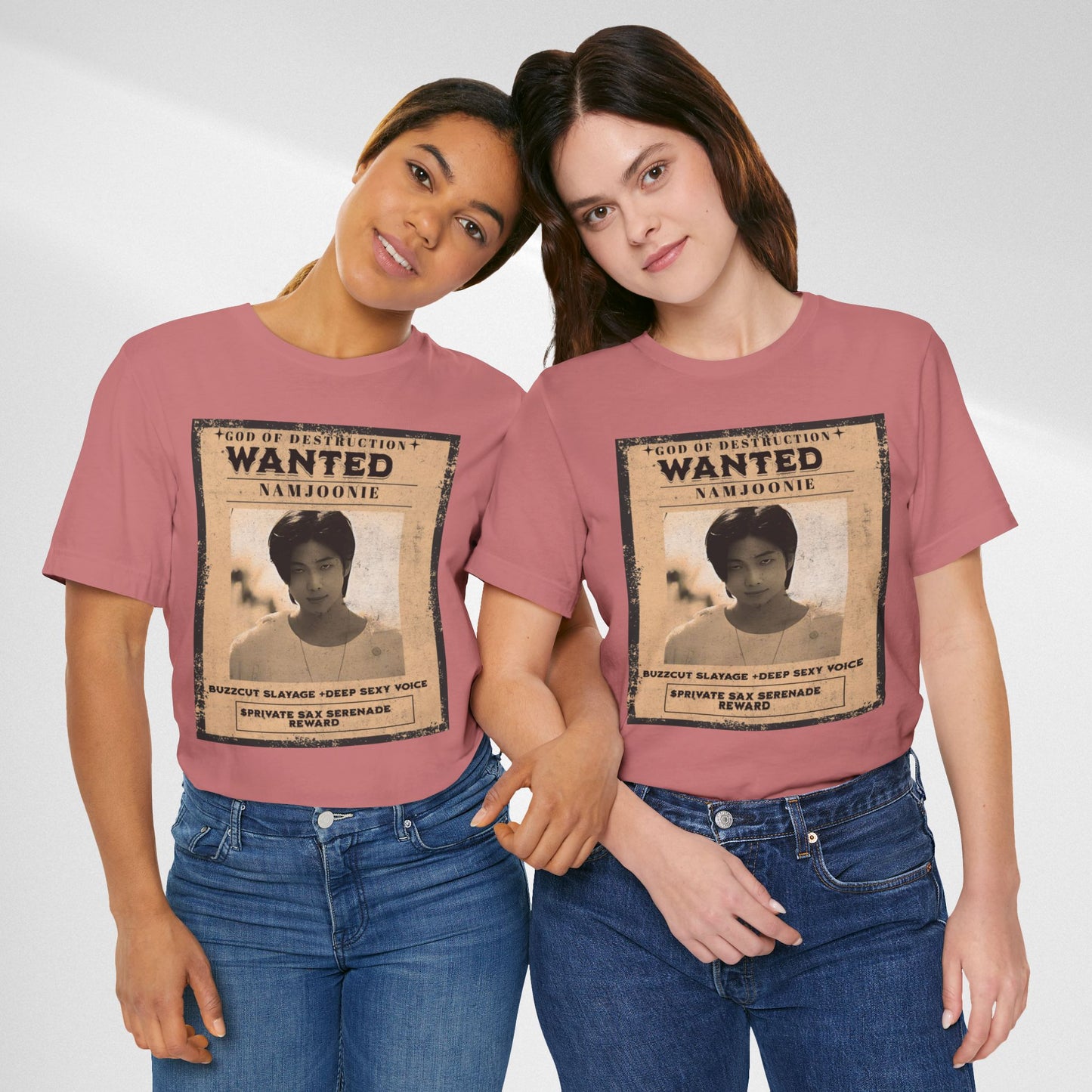 T-Shirt — Vintage 'Wanted: Namjoonie' Photo Tee (K-Pop Fan Poster Style)