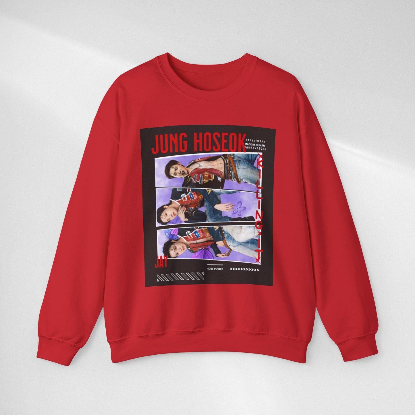 Photo Collage Crewneck Sweatshirt — 'JUNG HOSEOK' Graphic Pullover