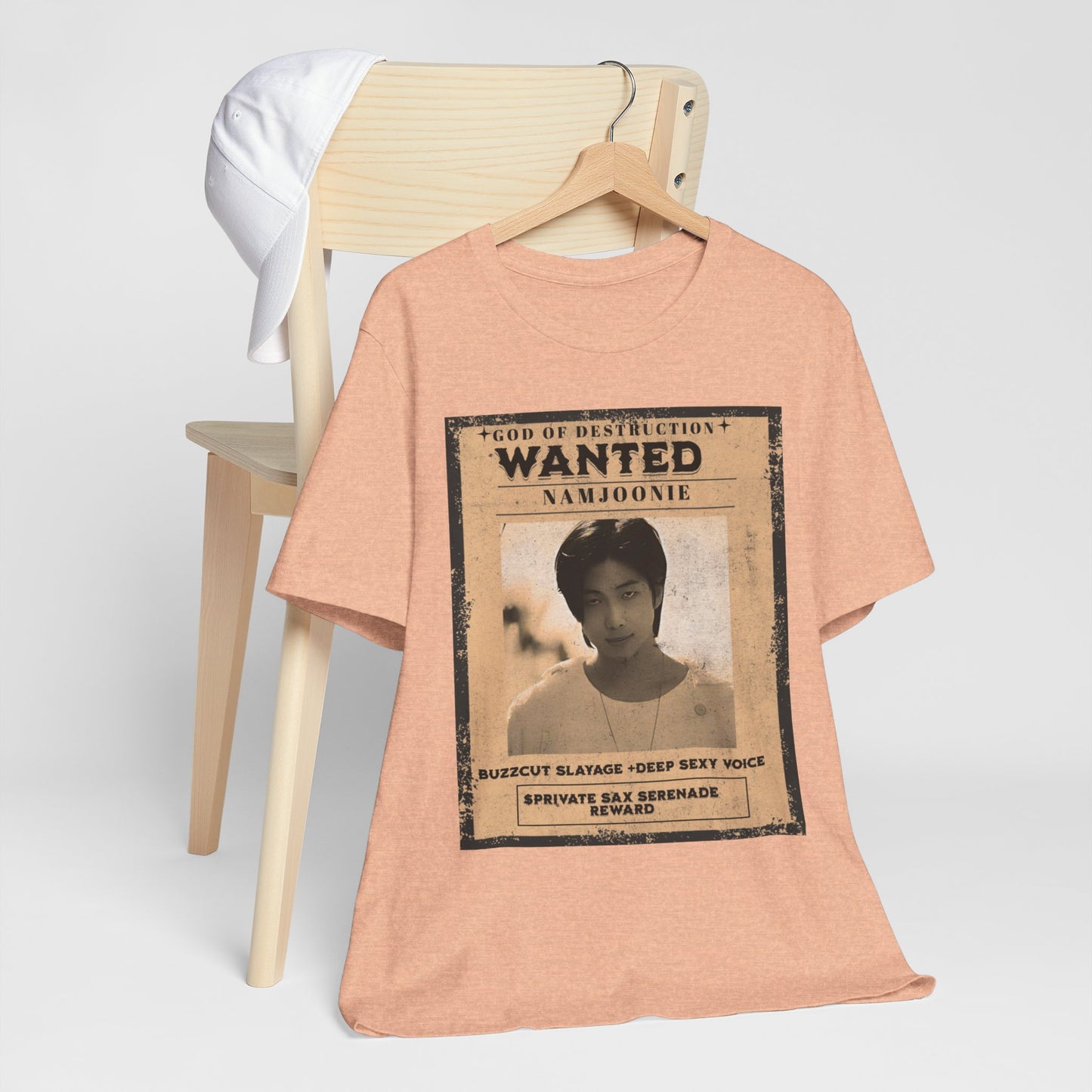 T-Shirt — Vintage 'Wanted: Namjoonie' Photo Tee (K-Pop Fan Poster Style)