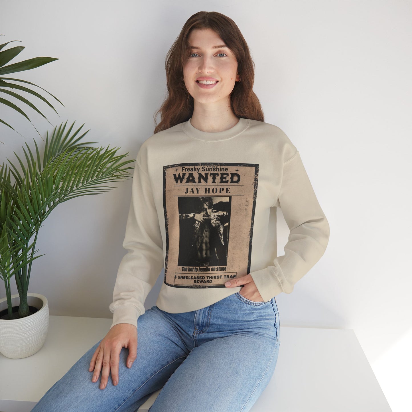 Wanted 'Jay Hope' Vintage Poster Sweatshirt – Retro Western Graphic Crewneck