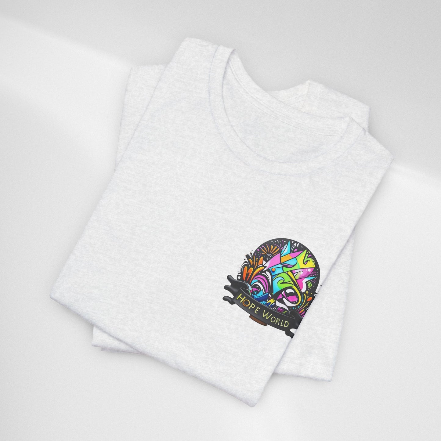 Hope World Graphic Tee — Colorful Graffiti BTS-Inspired Shirt