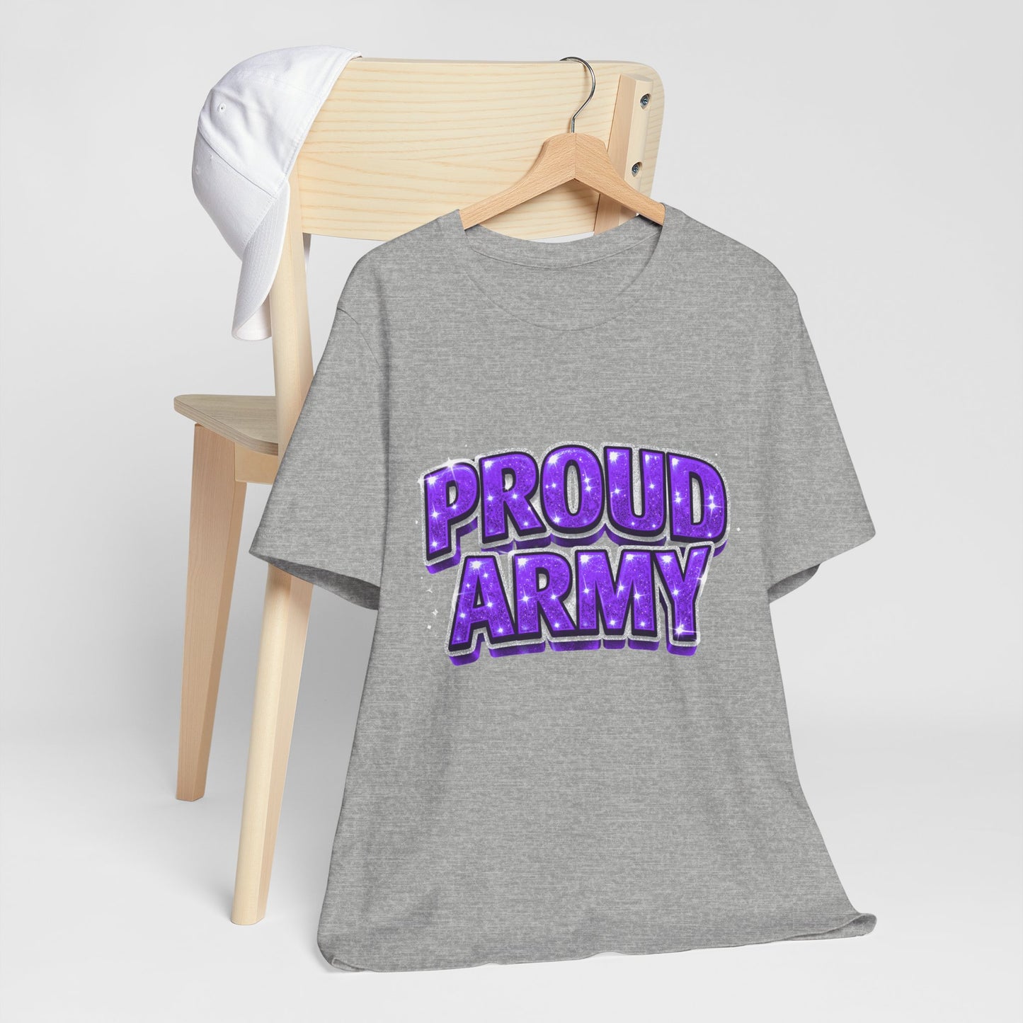 Proud Army T-Shirt — Bold Purple BTS Support Tee
