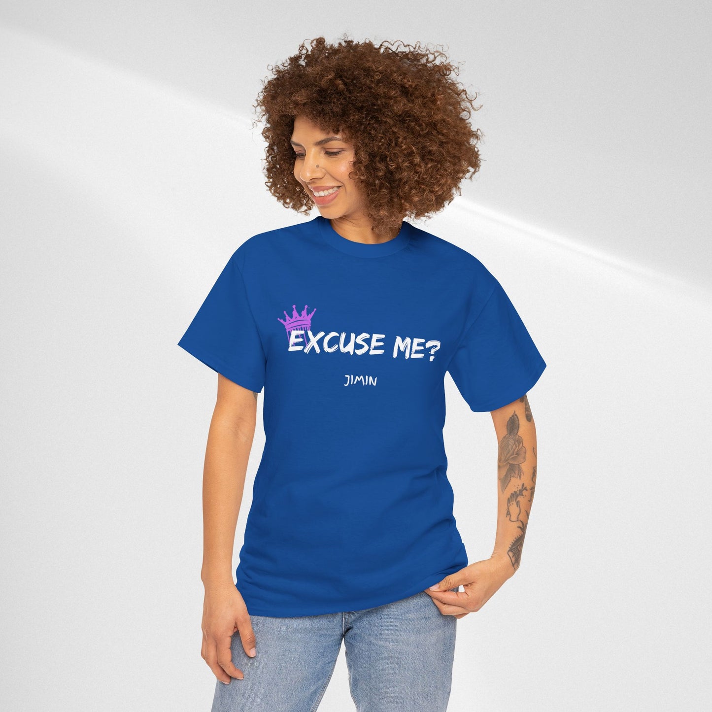 Excuse Me? Tee — Jimin Crown Graphic T‑Shirt
