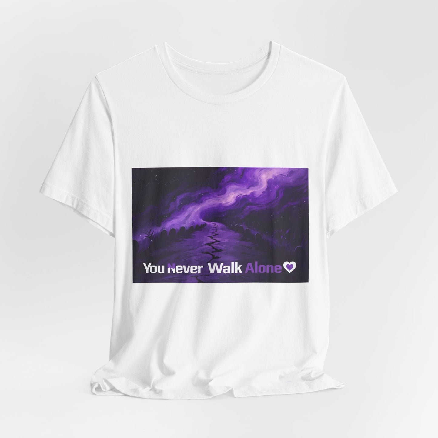 You Never Walk Alone Tee — Purple Night Stairway Graphic T‑Shirt