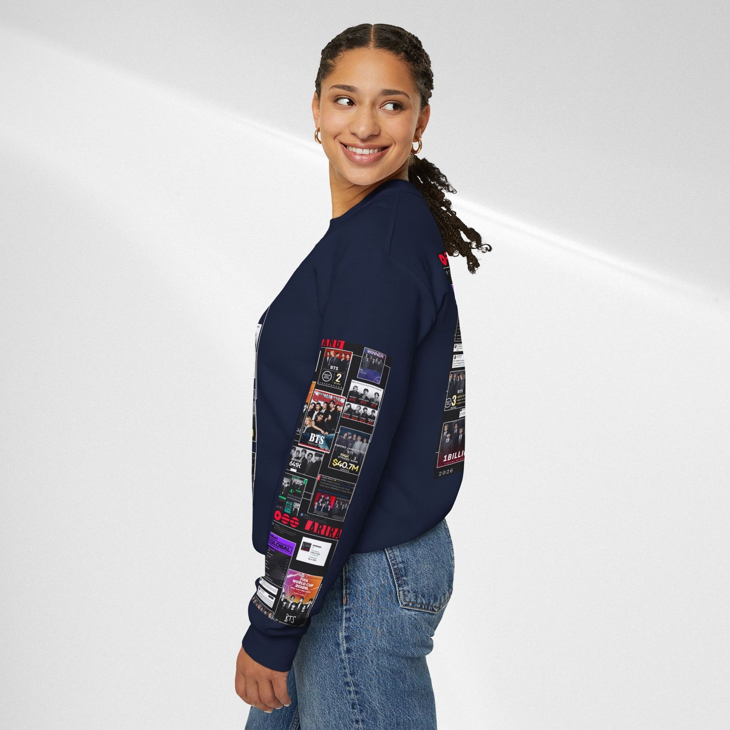 Crewneck Sweatshirt — BTS ARIRANG Collage Graphic Crewneck (Album Posters & Tour Art)