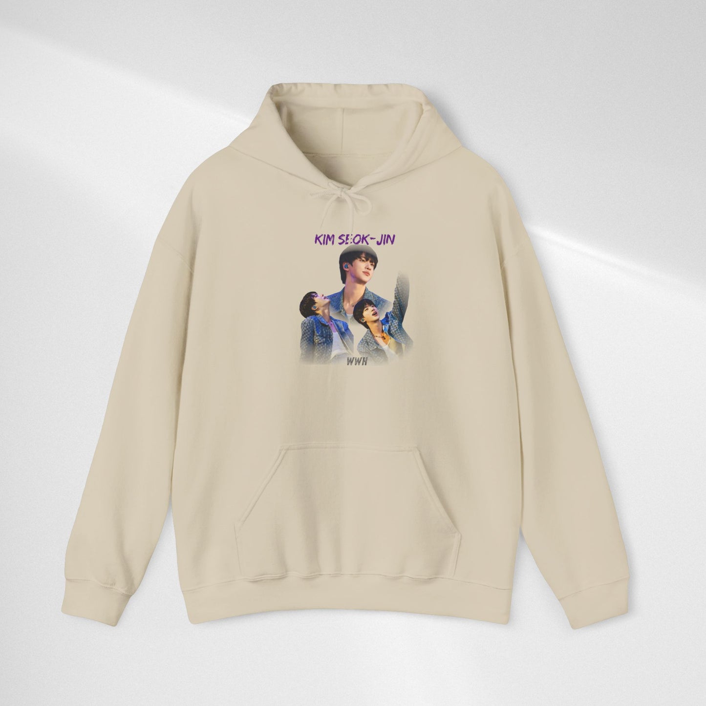 JIN Graphic Hoodie — Artistic Three-Image Portrait Design